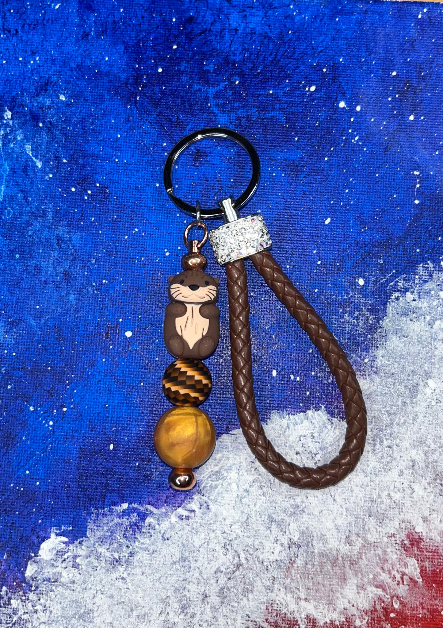 Beaver Brown Rope Key Chain
