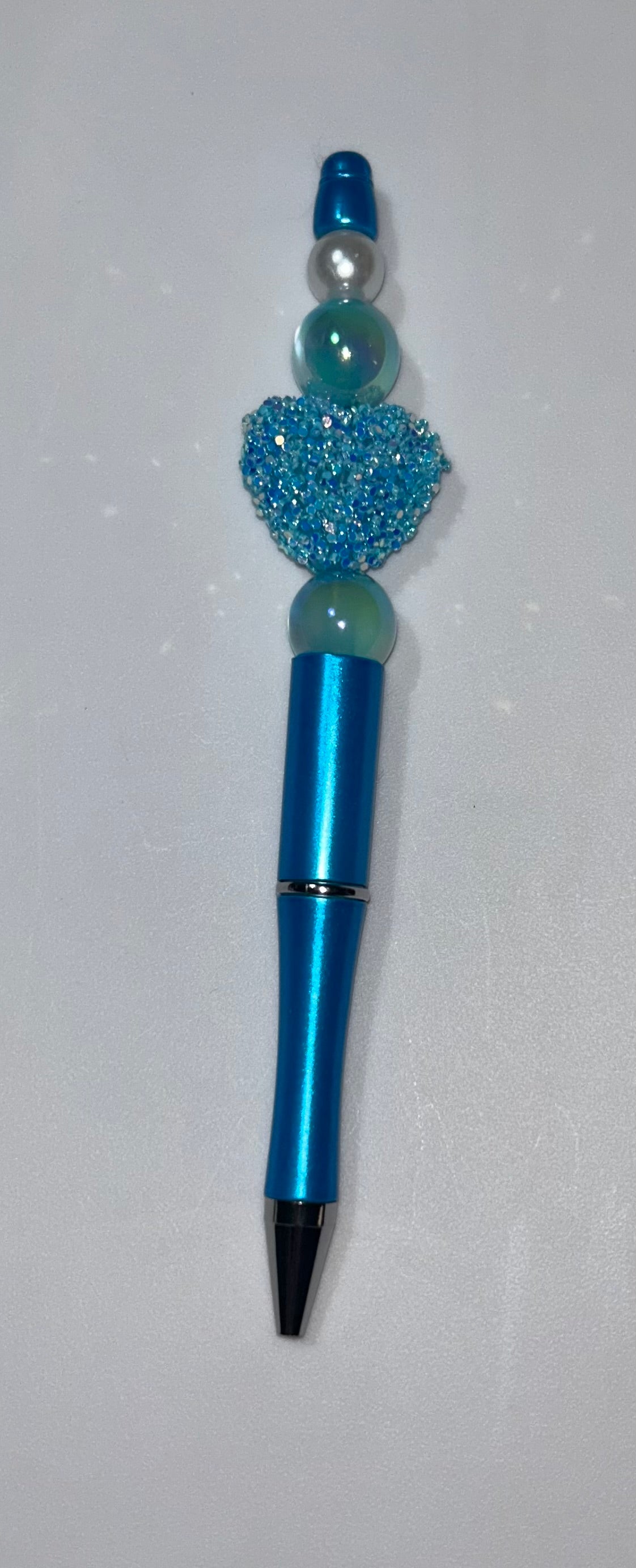 Blue Crystal Heart Blue Pen