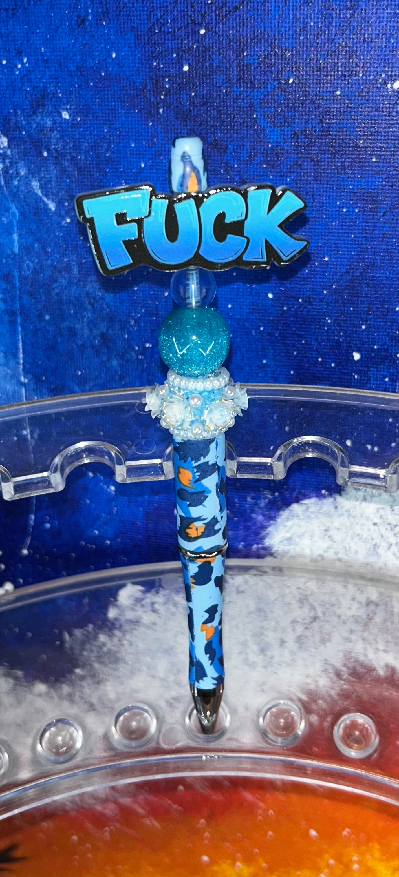F!@# Blue Leopard Print Pen