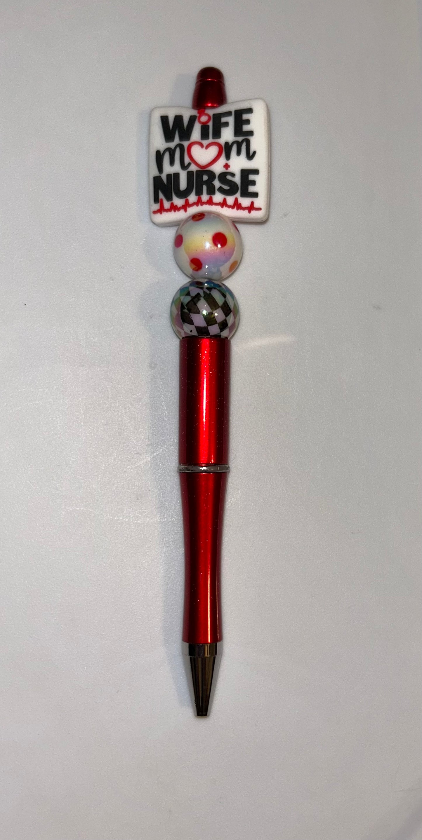 Wife Mom Nurse Metallic Red