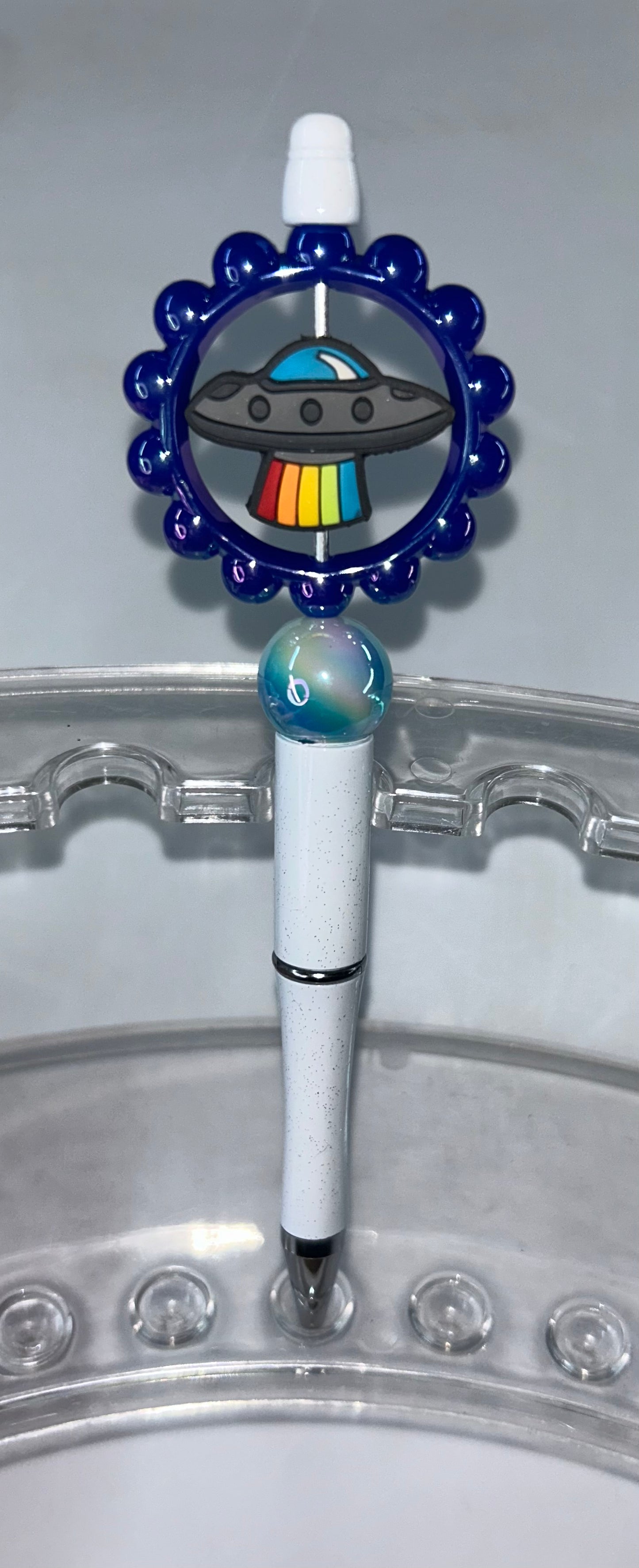 Space Ship Ring White Pen