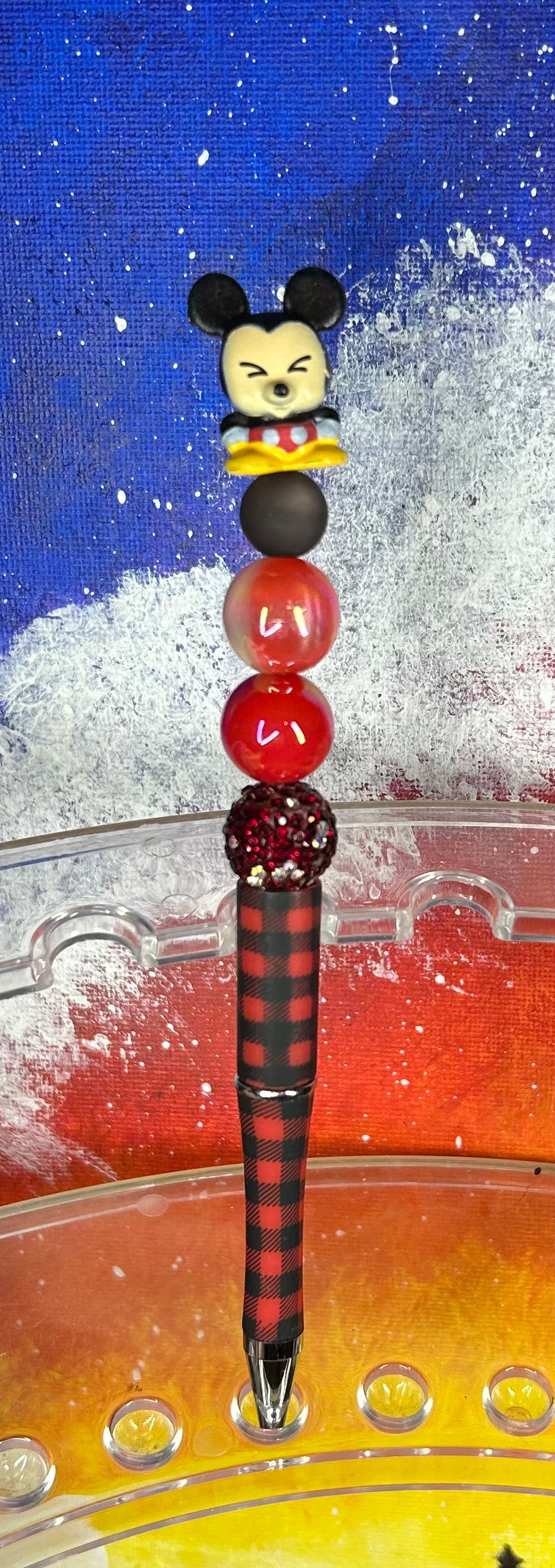 Mickey Small Doorable Red/Black Checkered Pen