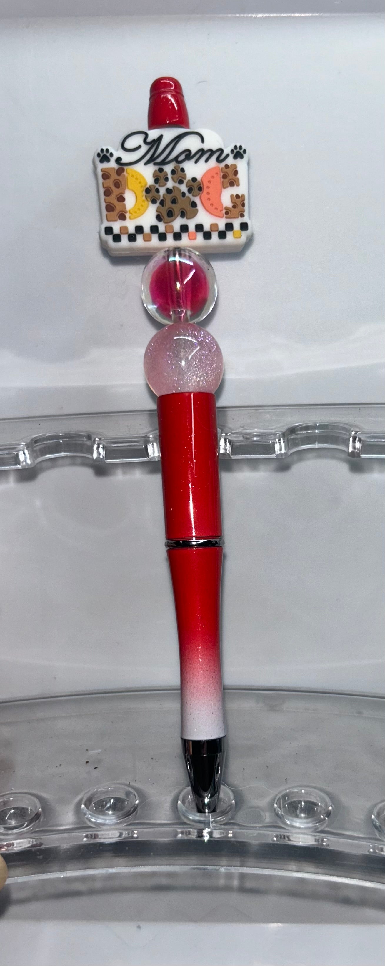 Dog Mom Square Red Ombre' Pen
