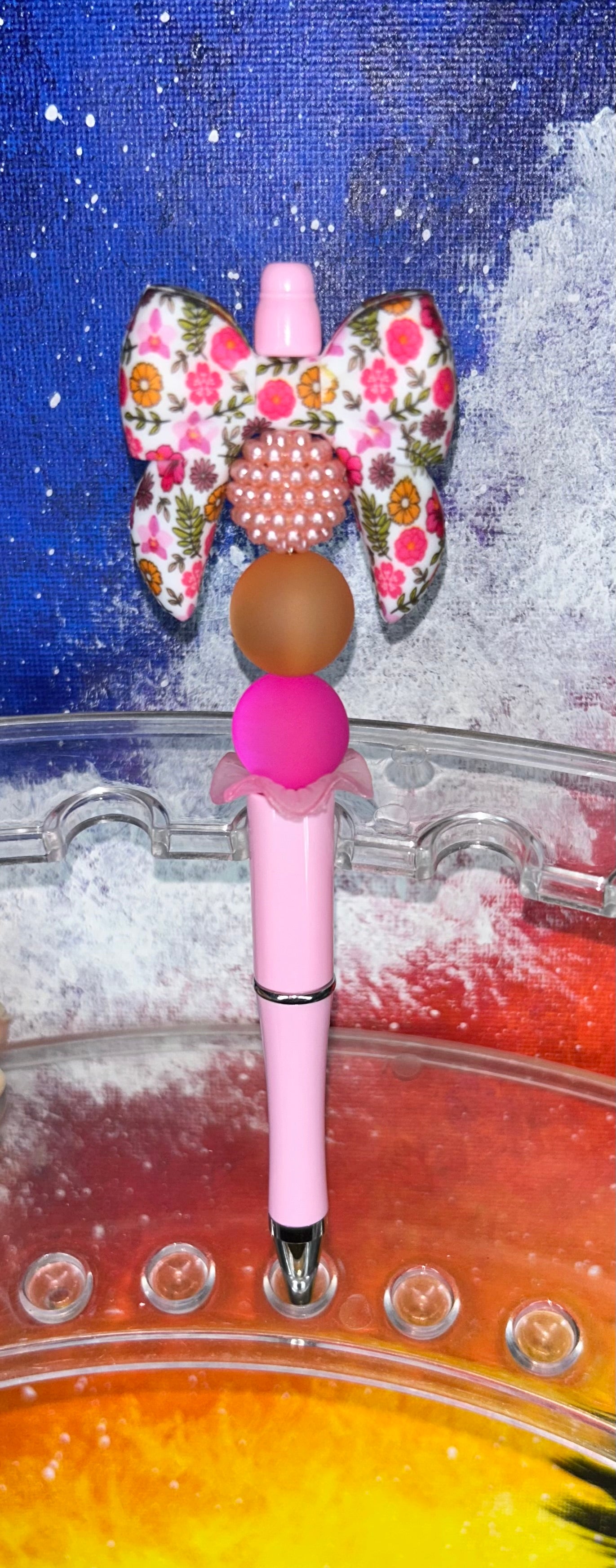 Floral Bow Light Pink Pen