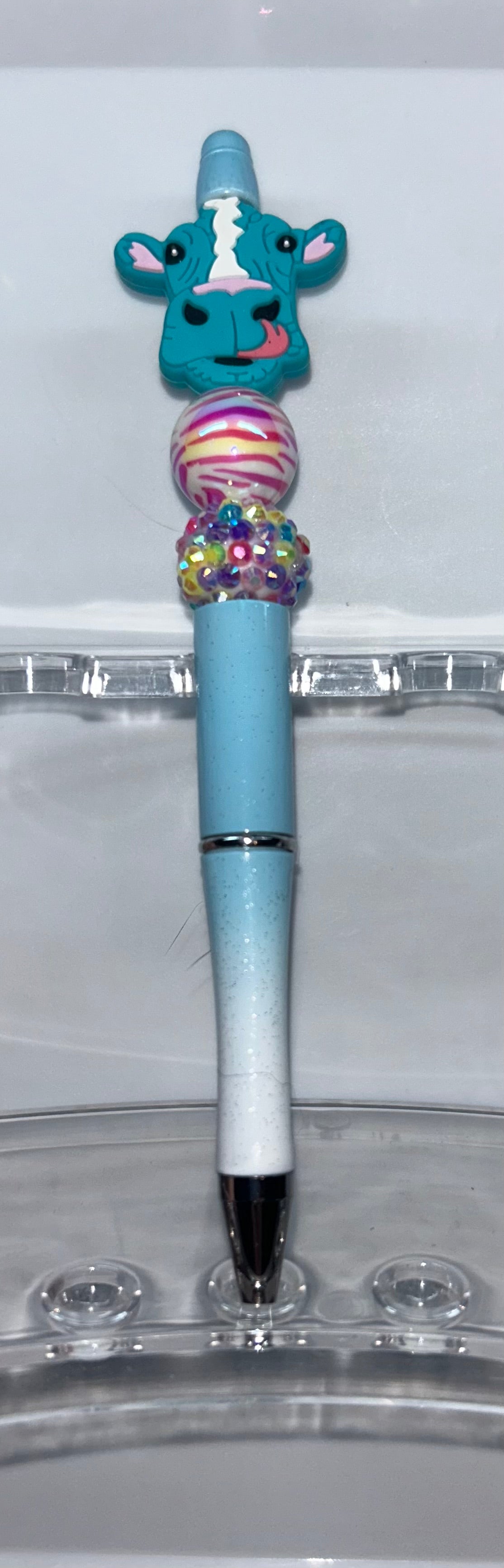 Blue Cow Head Blue Ombre' Pen