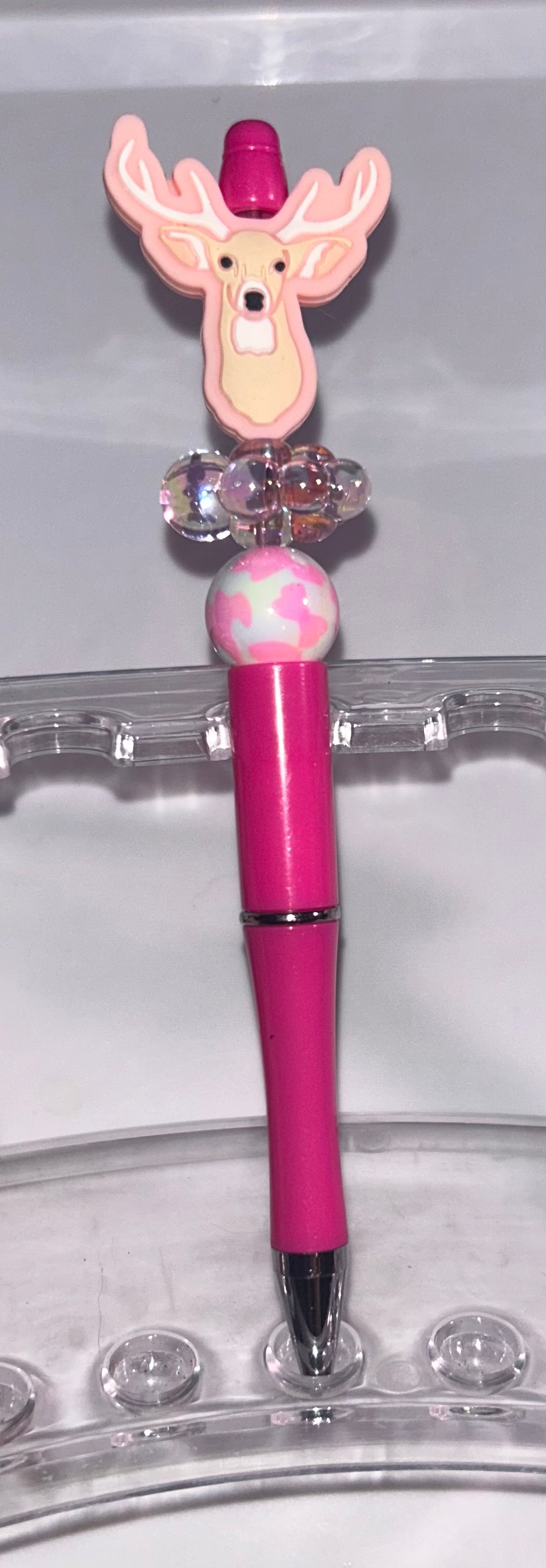 Pink Deer Head Bright Pink Pen