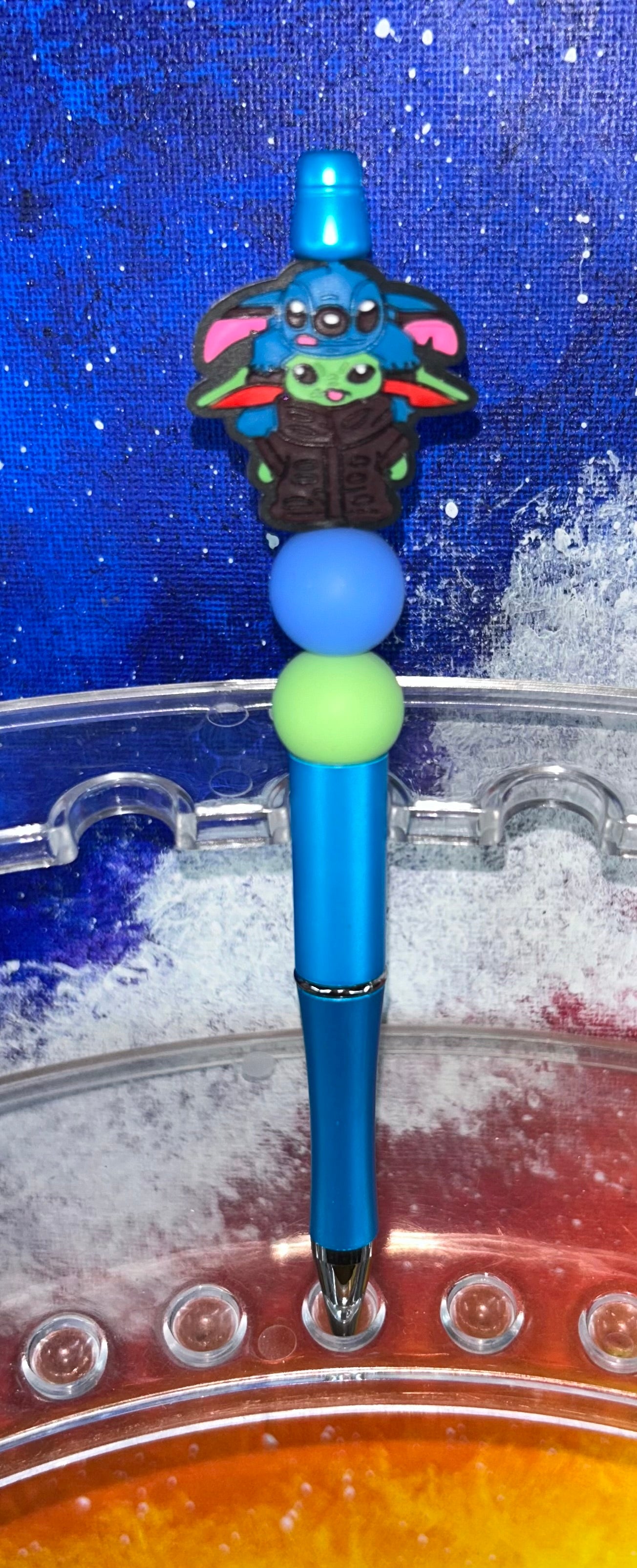 Stitch Grogu Blue Pen