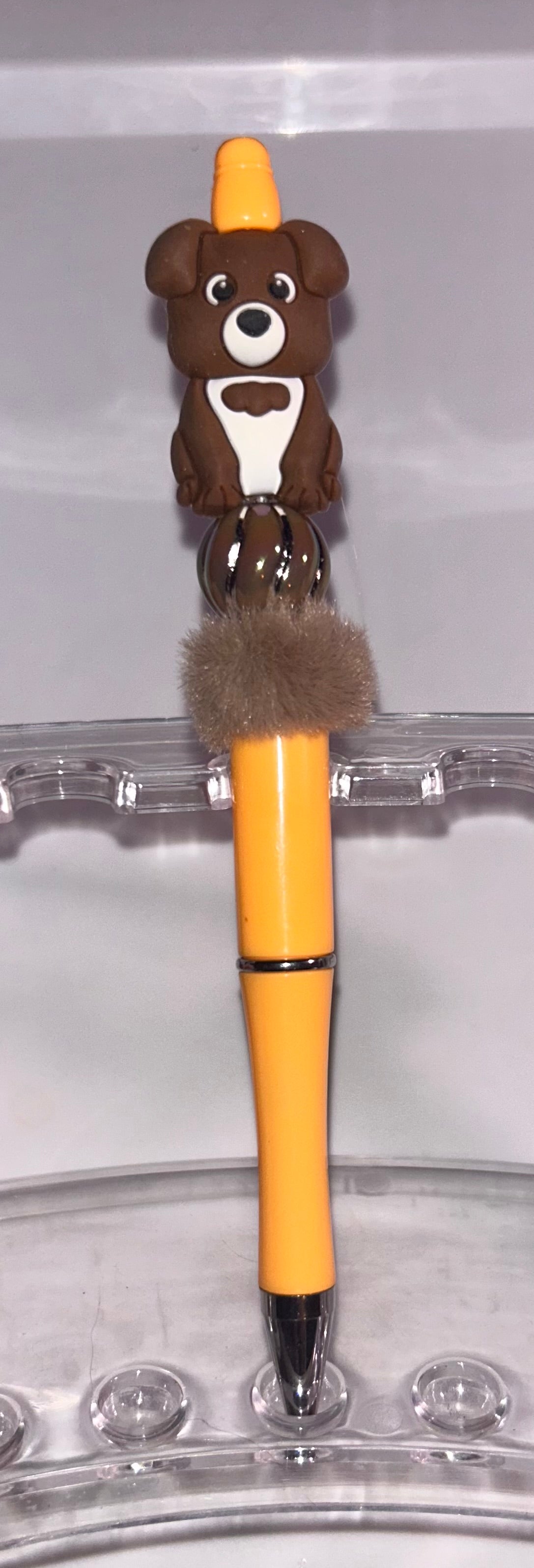 Brown Dog Orange Pen