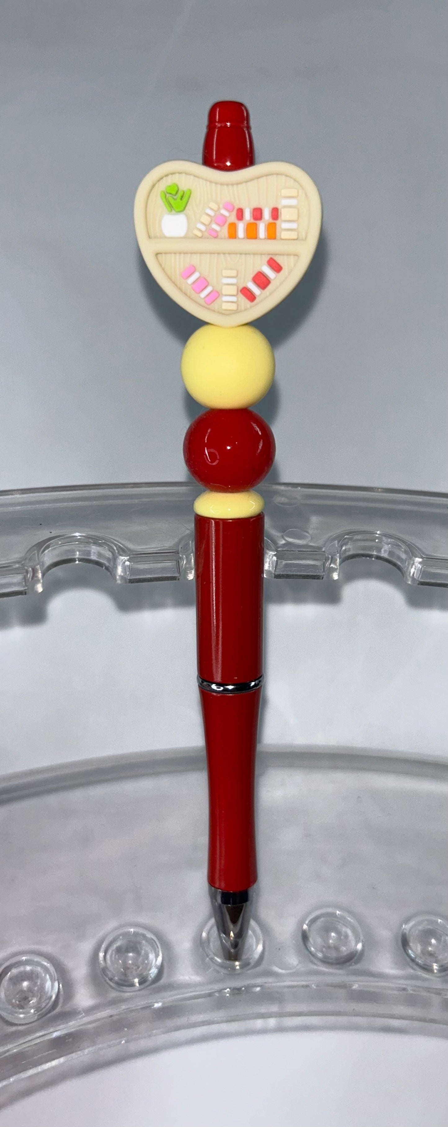 Heart Book Shelf Red Pen