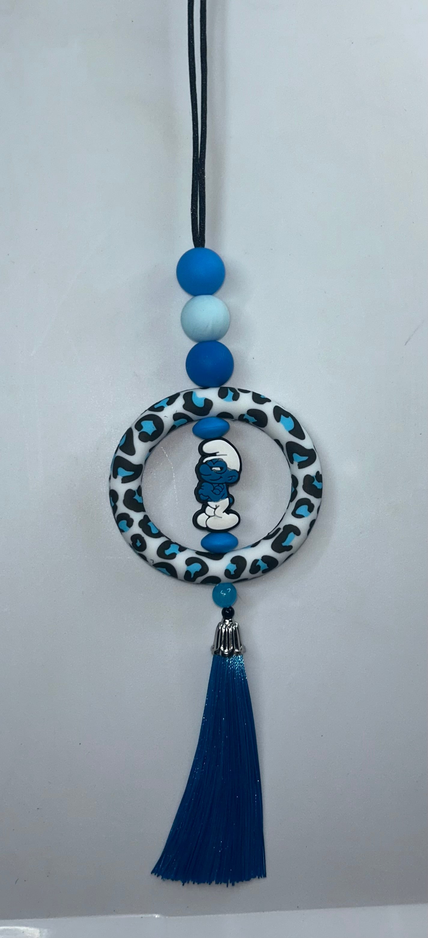 Smurf Blue Leopard Print Car Charm
