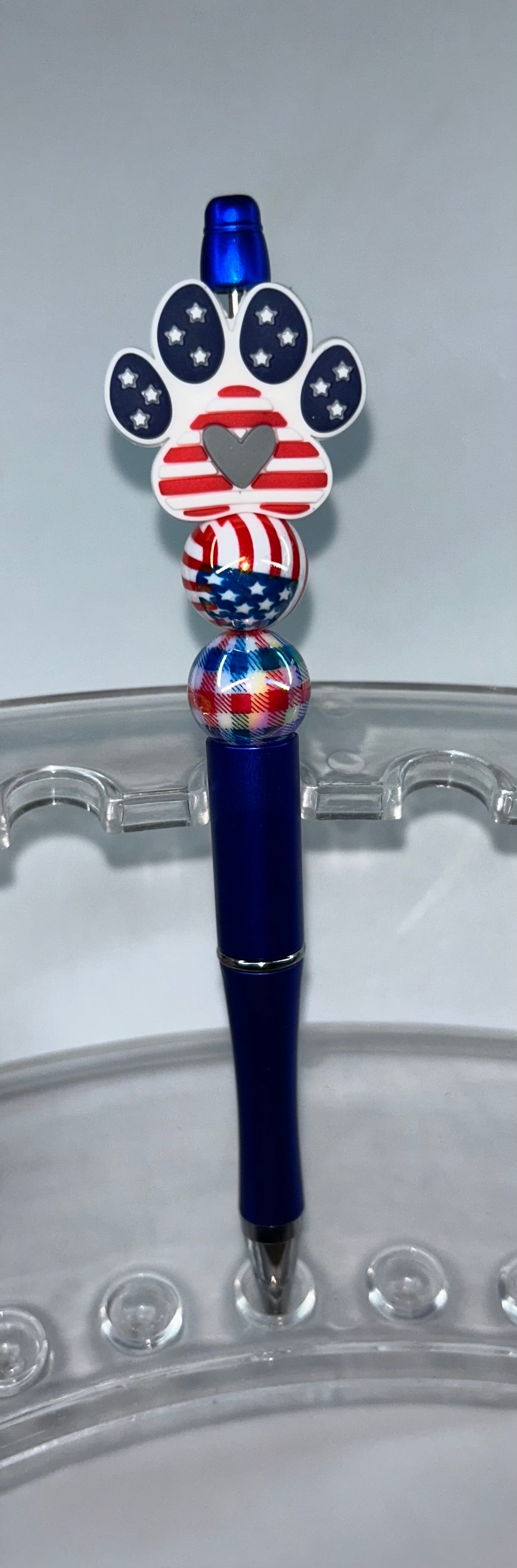 Patriotic Paw Print Blue Pen