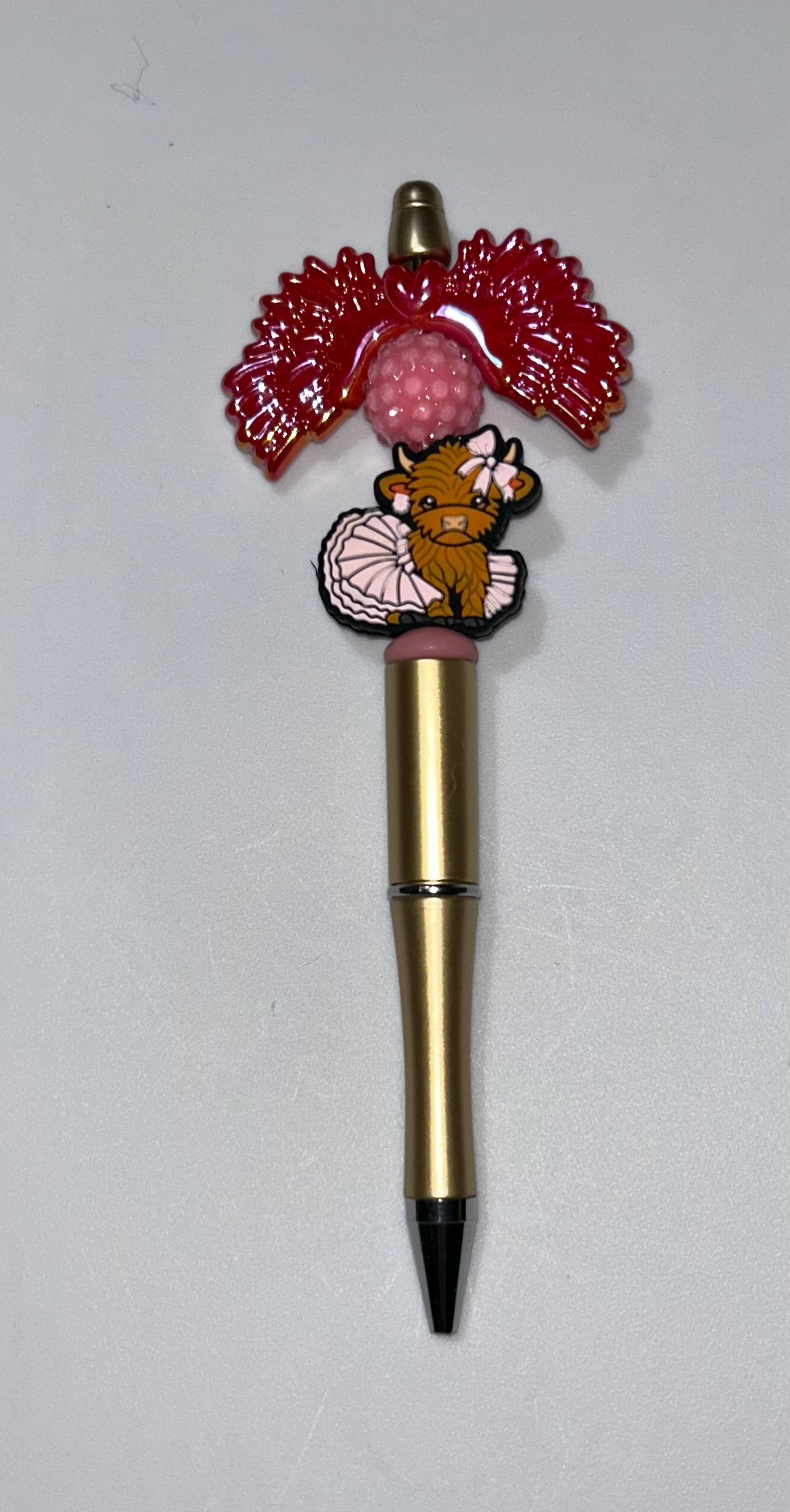 Highland Cow Wings Gold Pen