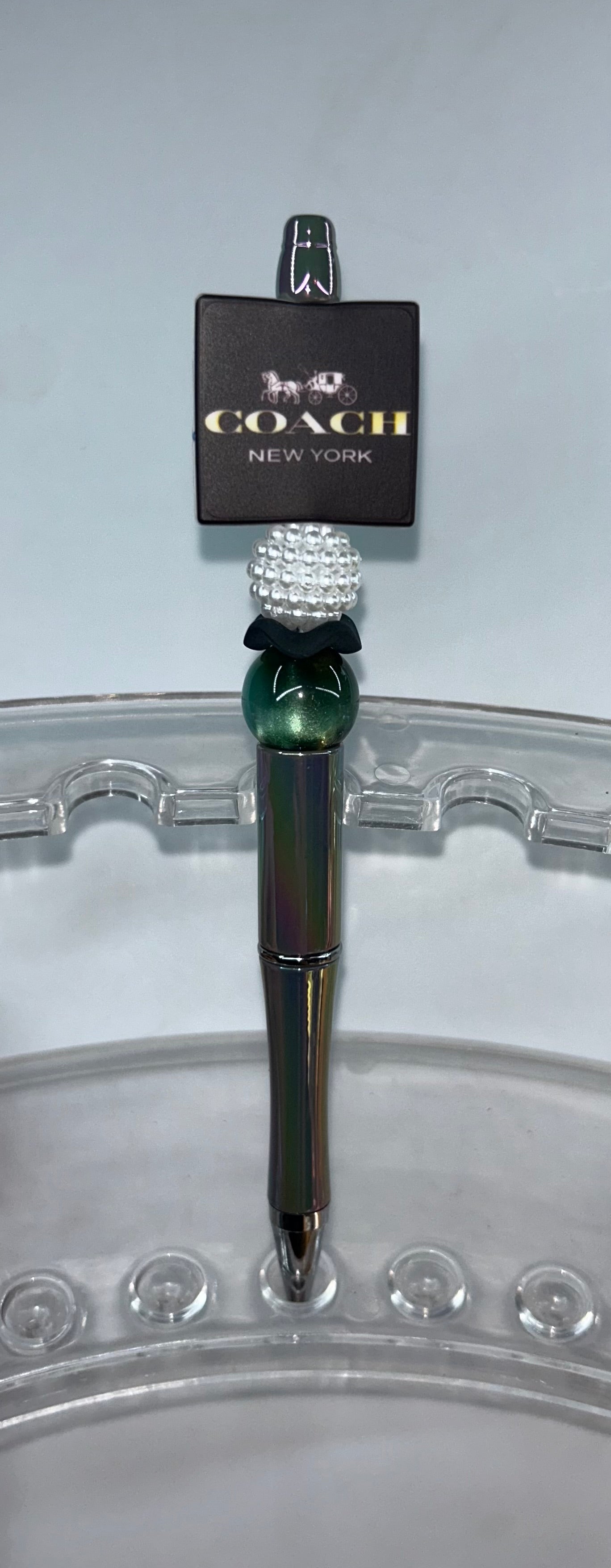 Coach Square Metallic Grey Pen