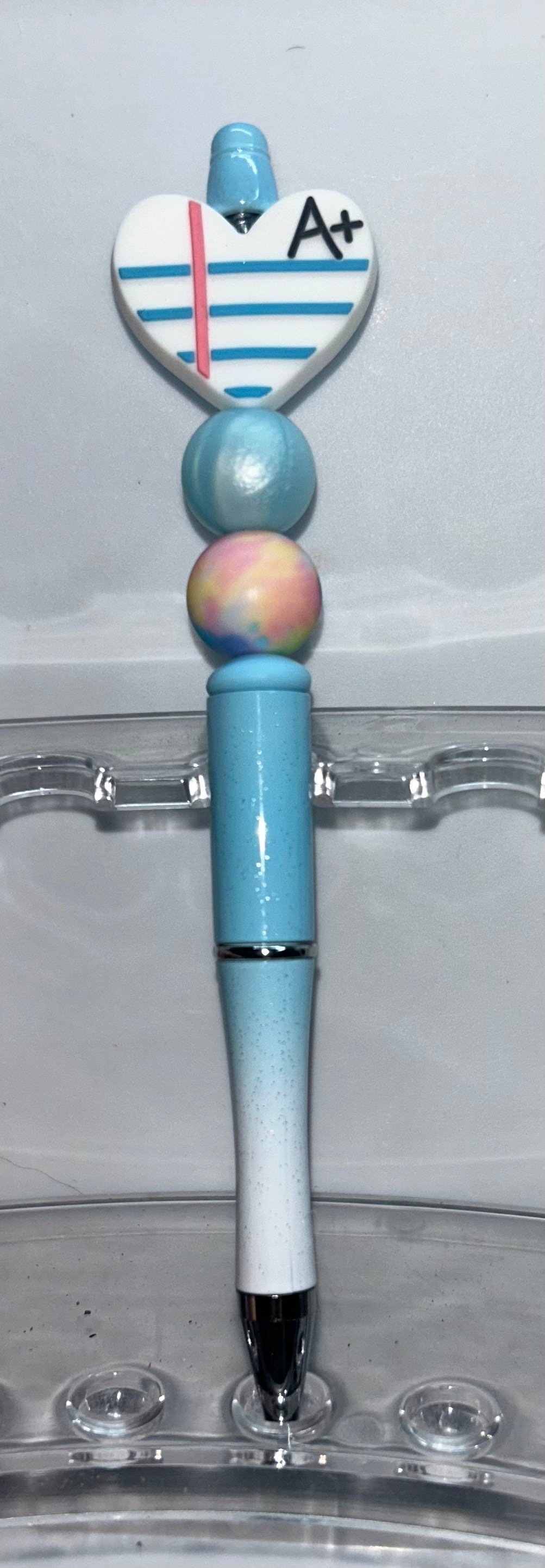 Teacher Paper Heart Blue Ombre' Pen
