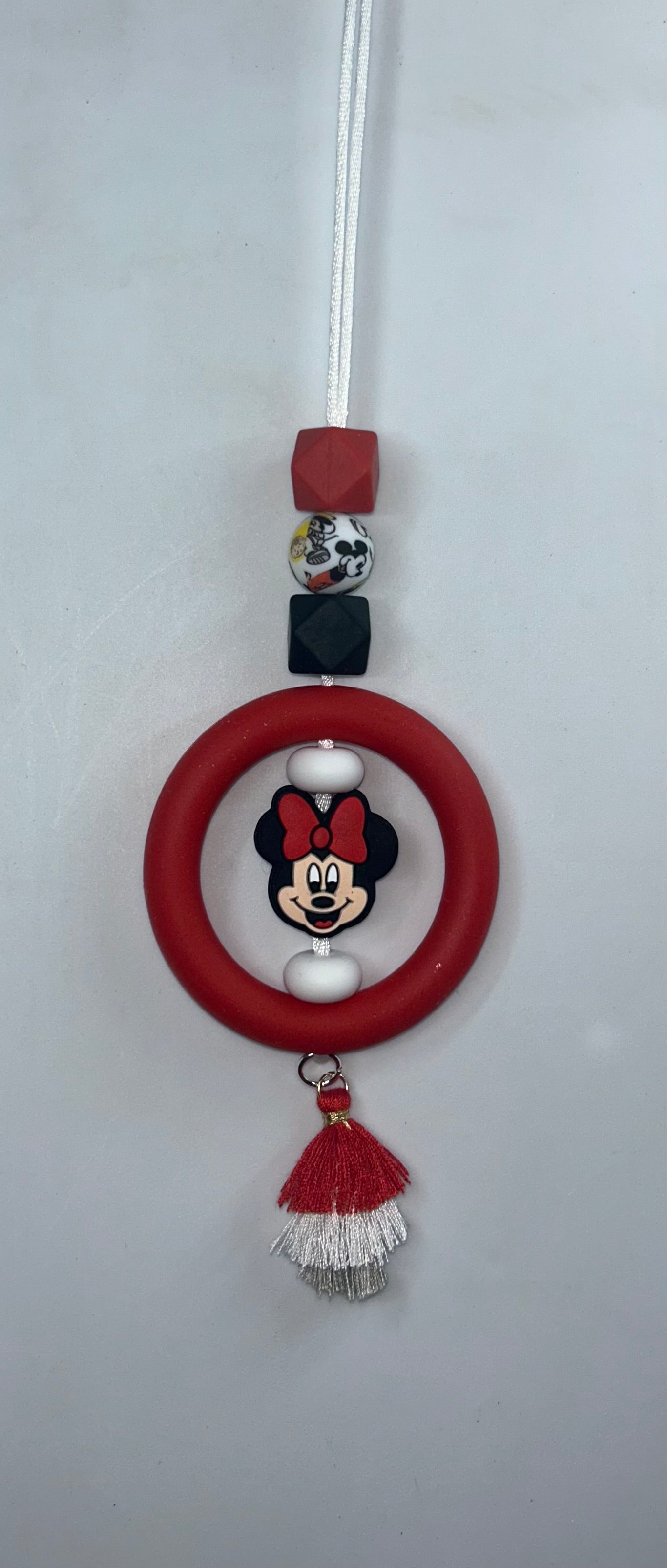 Minnie Head Red Car Charm