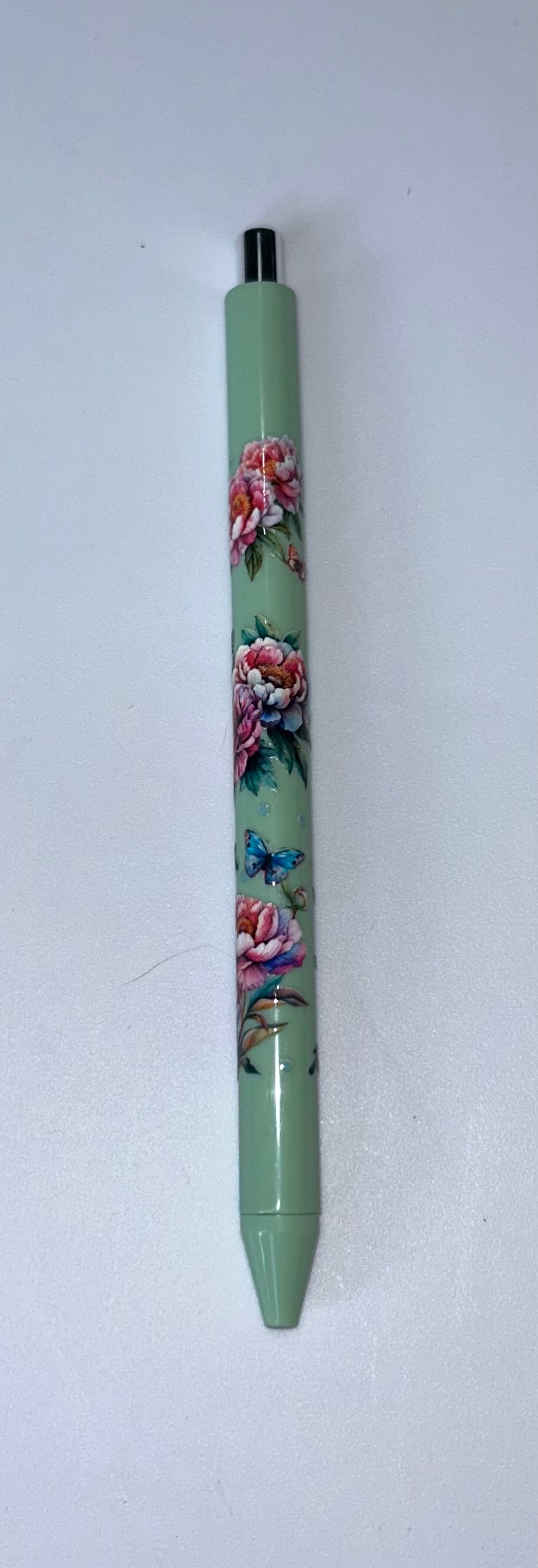 Flowers And Sunflowers Wrapped Green Pen