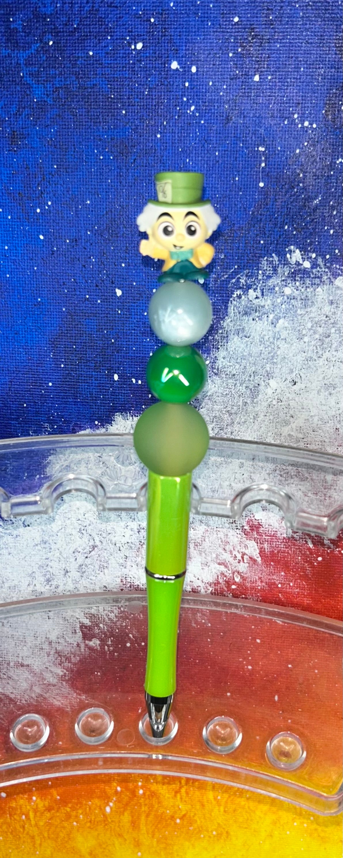 Mad Hatter Small Doorable Shiny Neon Green Pen