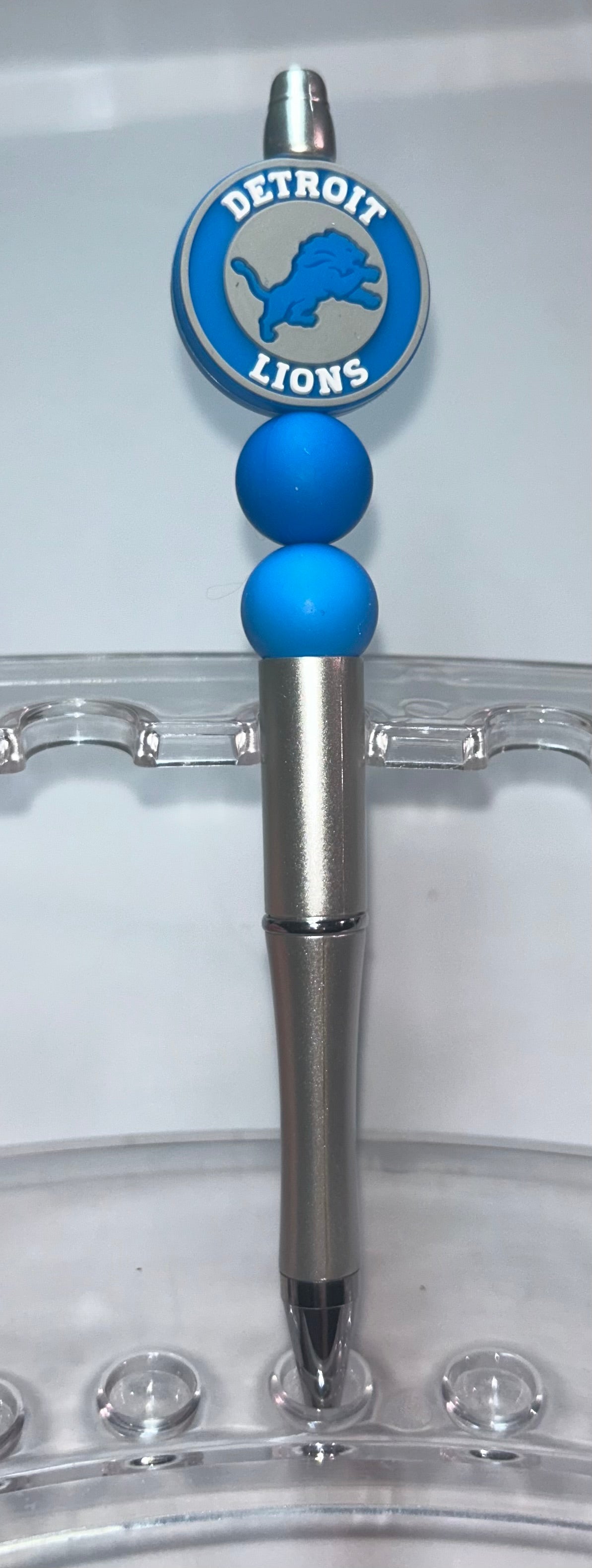 Detroit Lions Round Silver Pen