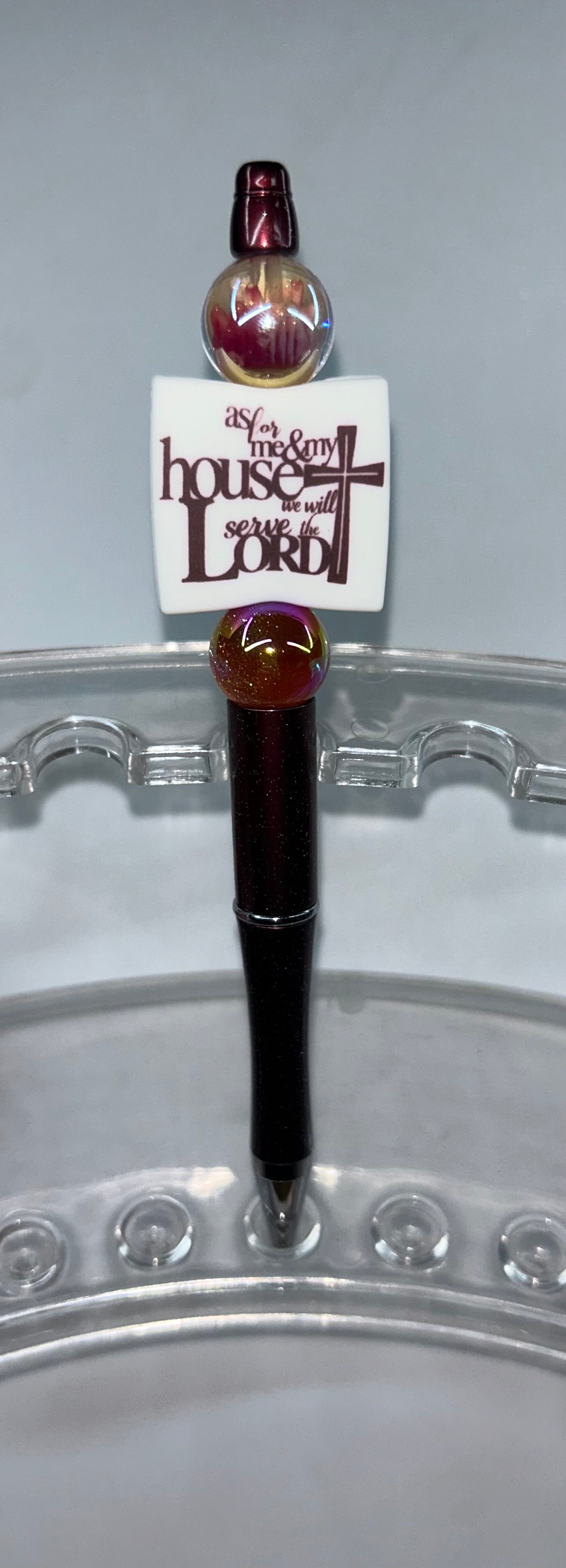As Of Me & My House We Will Serve The Lord Burgandy Pen