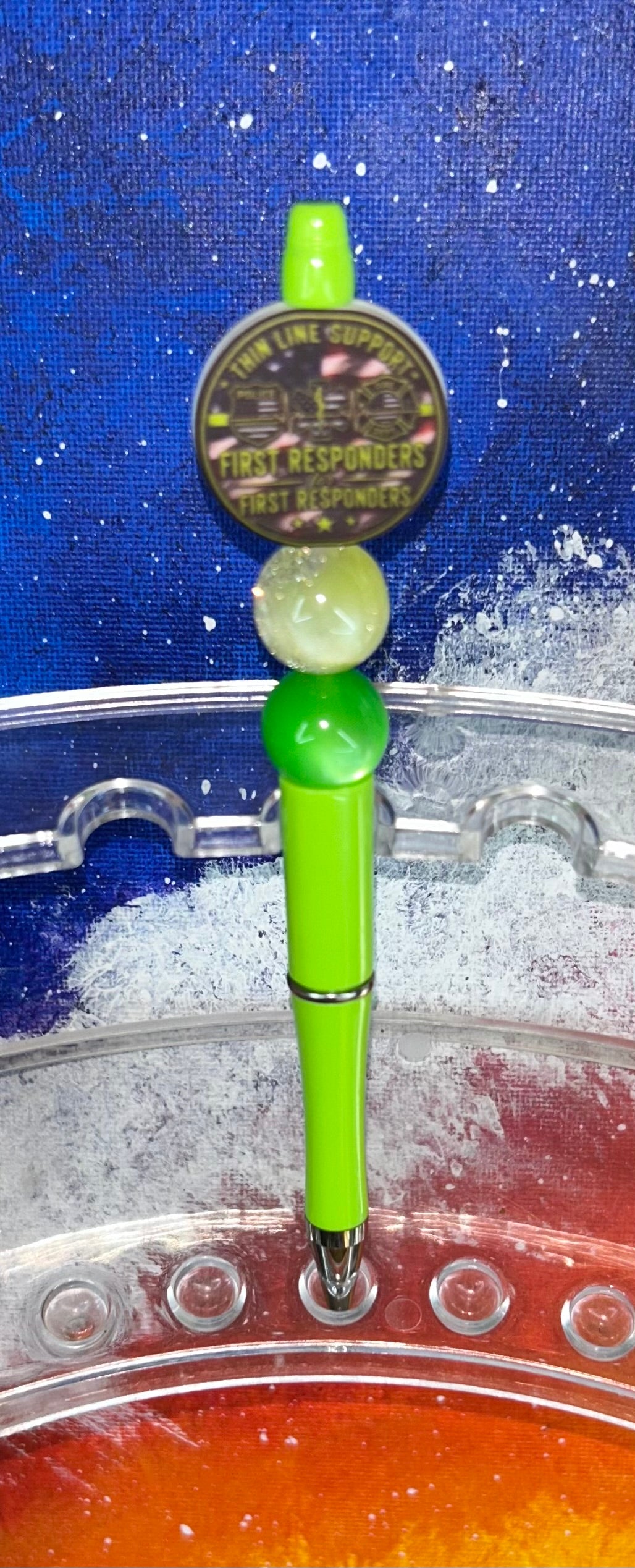 Thin Line Support Neon Green Pen