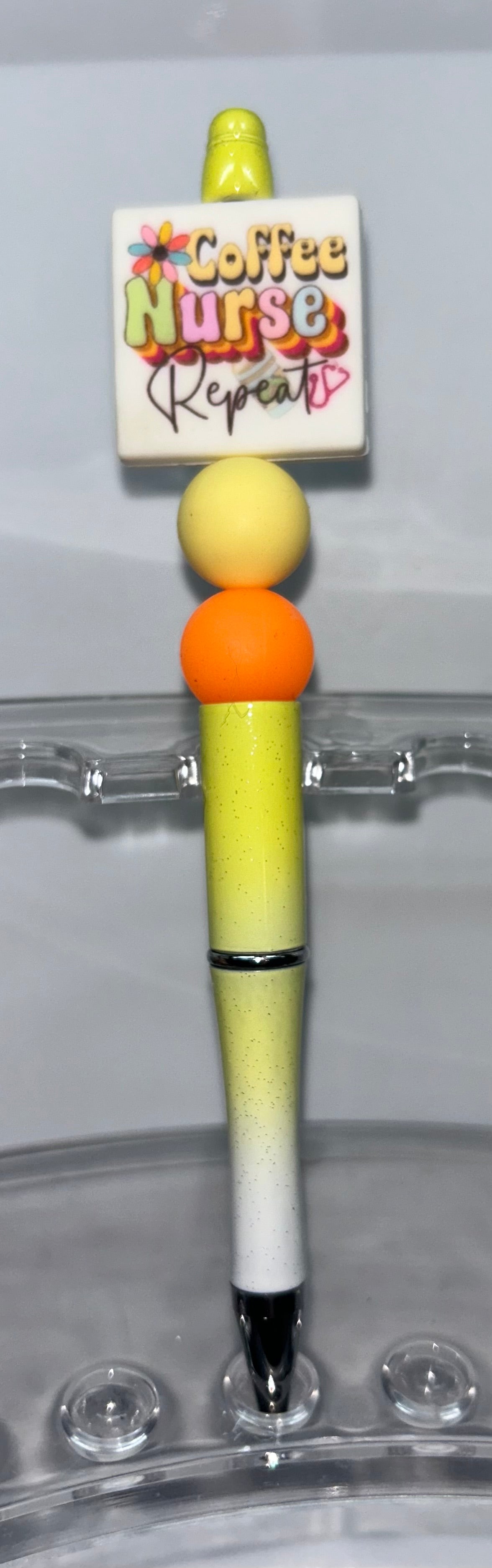 Coffee Nurse Repeat Yellow Ombre' Pen