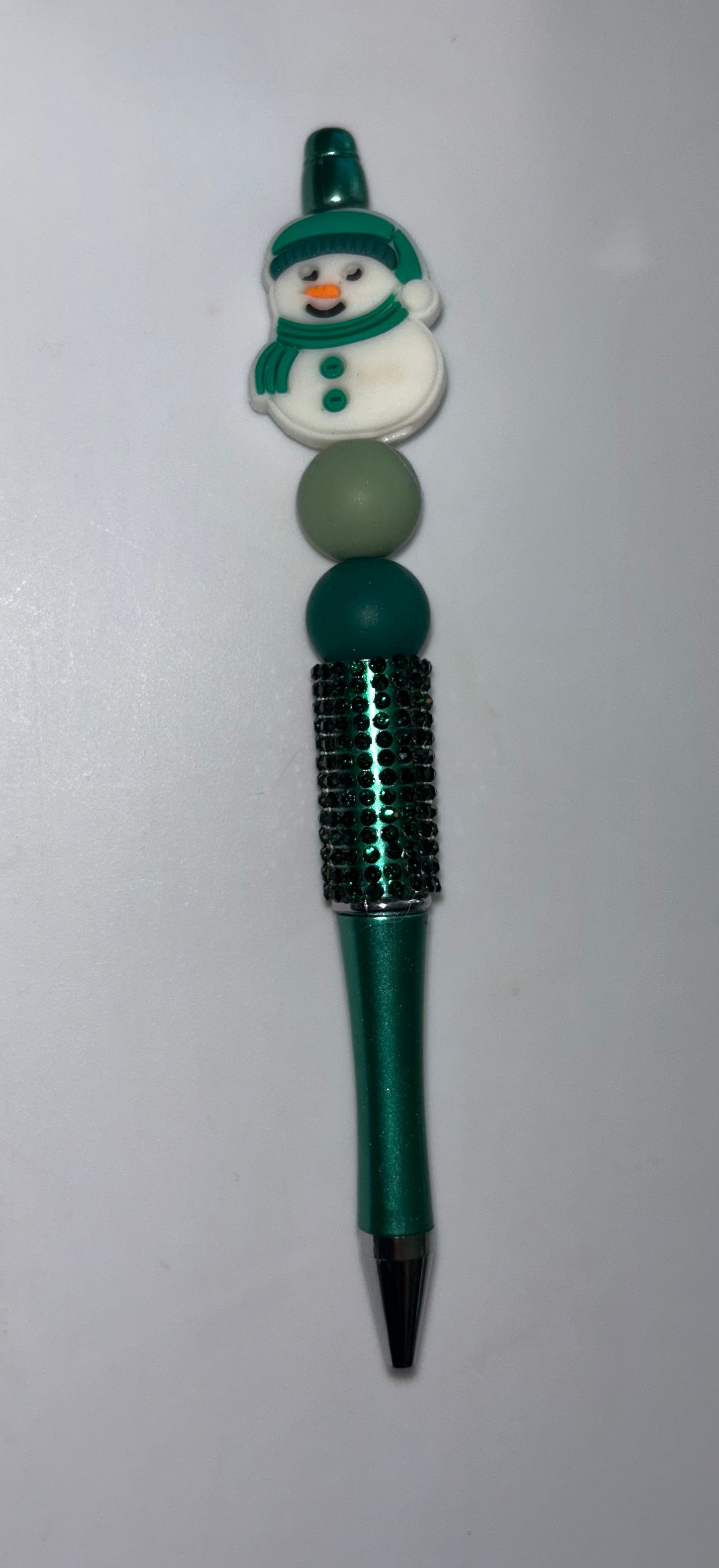 Green Snowman Green Bling Pen