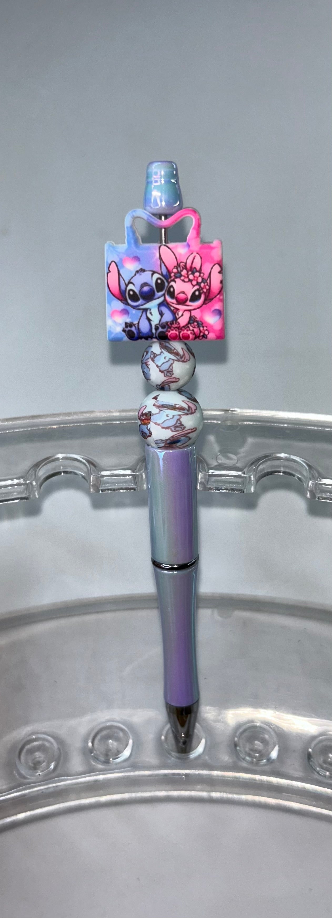 Stitch and Angel Pearl Blue Pen
