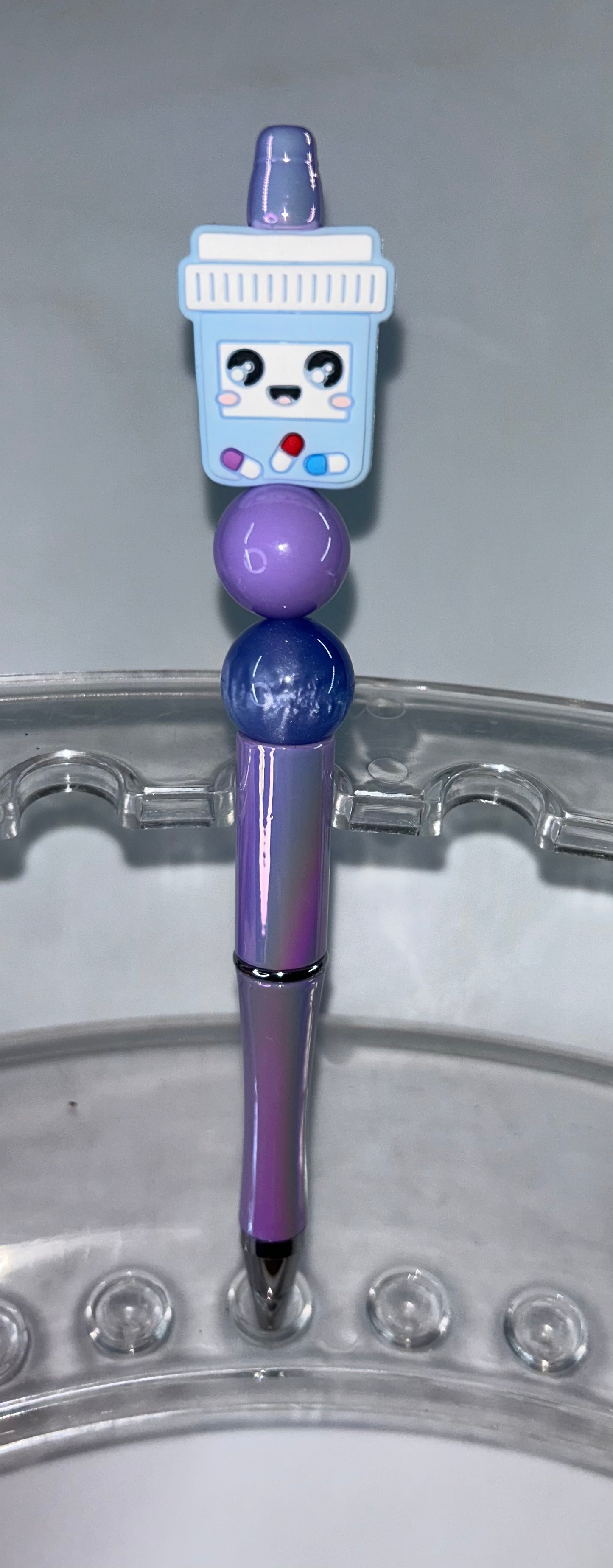 Blue Pills Metallic Purple Pen