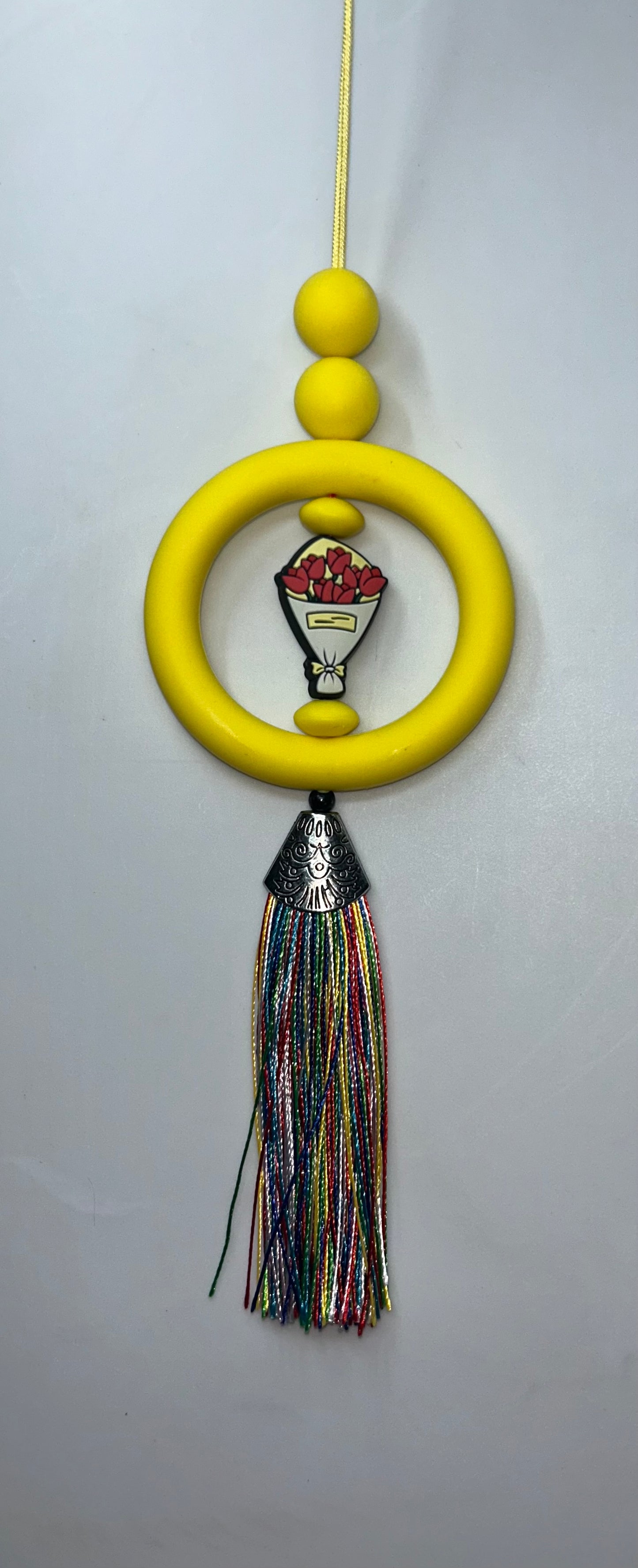 Rose Bundle Yellow Car Charm