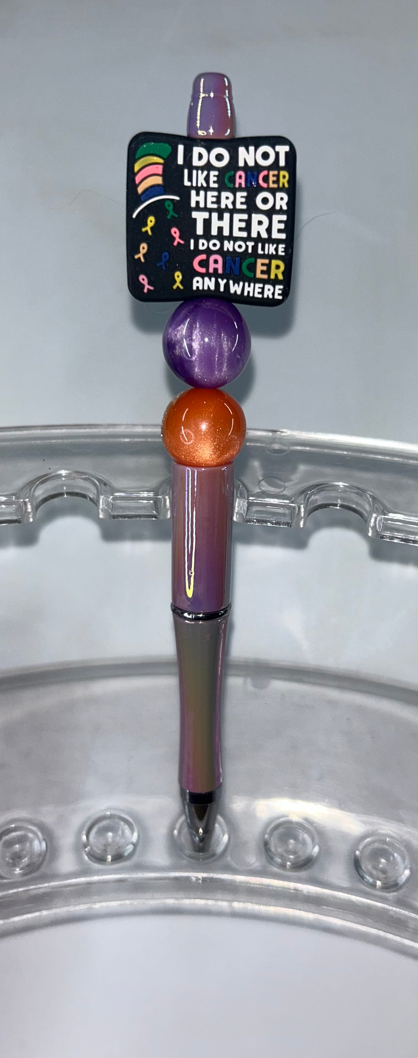 I Do Not Like Cancer Here Or There, I Do Not Like Cancer Anywhere Pearl Purple Pen