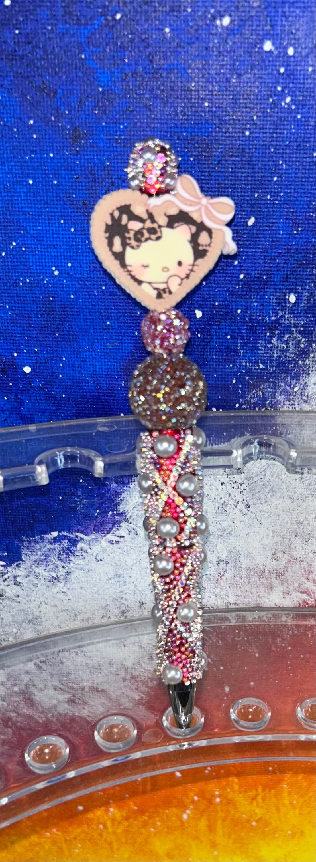 Hello Kitty Heart Red Pearl Specialty Pen