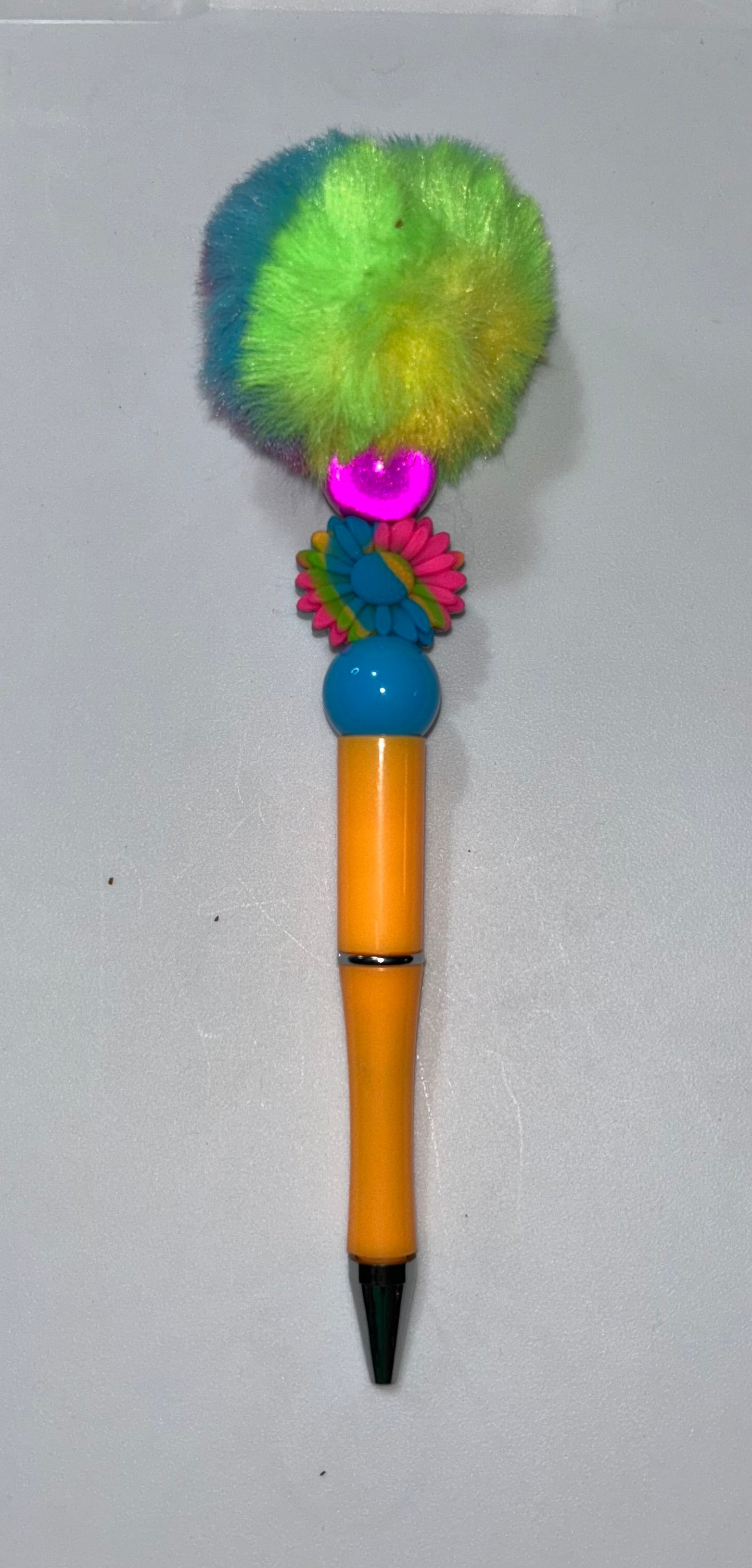 Rainbow Sunflower PomPom Pen