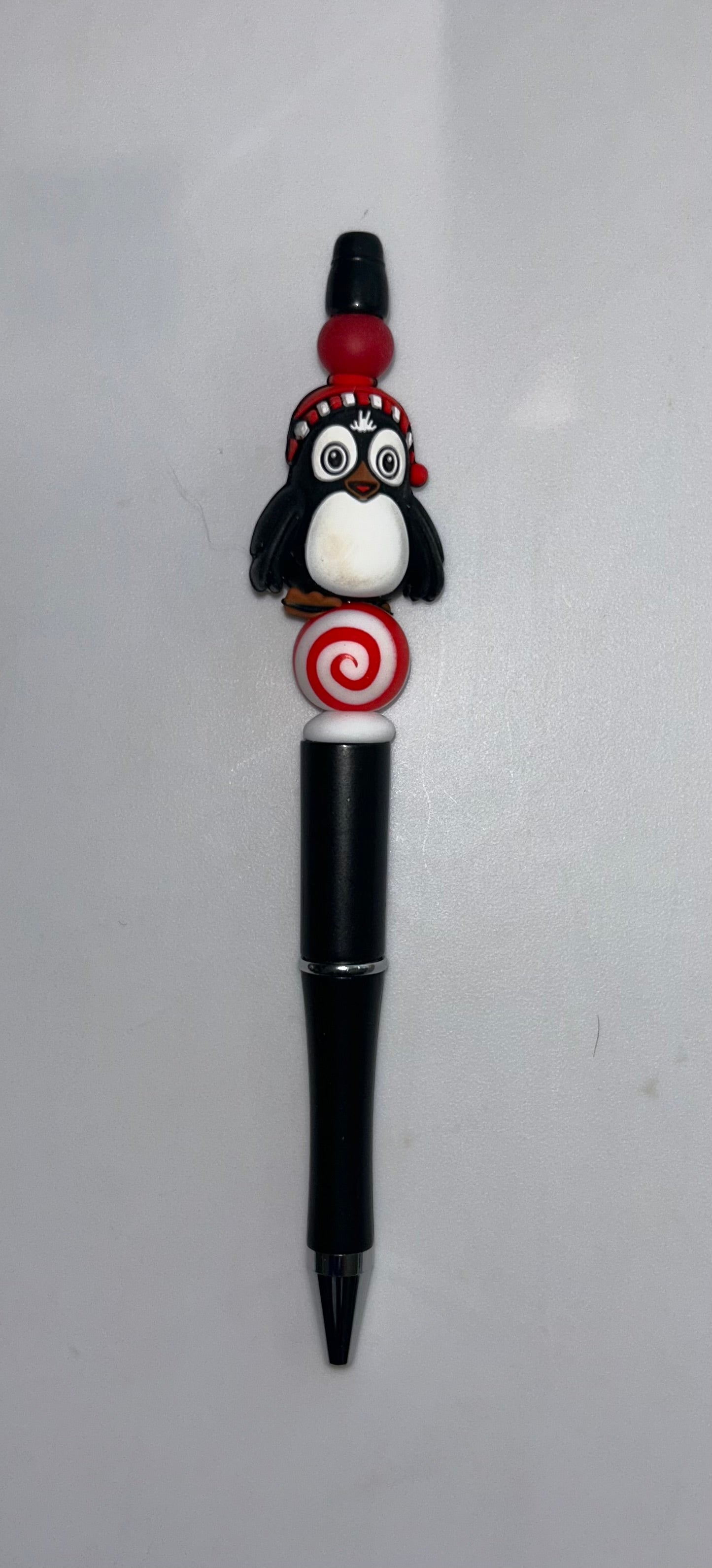 Penguin With Christmas Hat Black Pen
