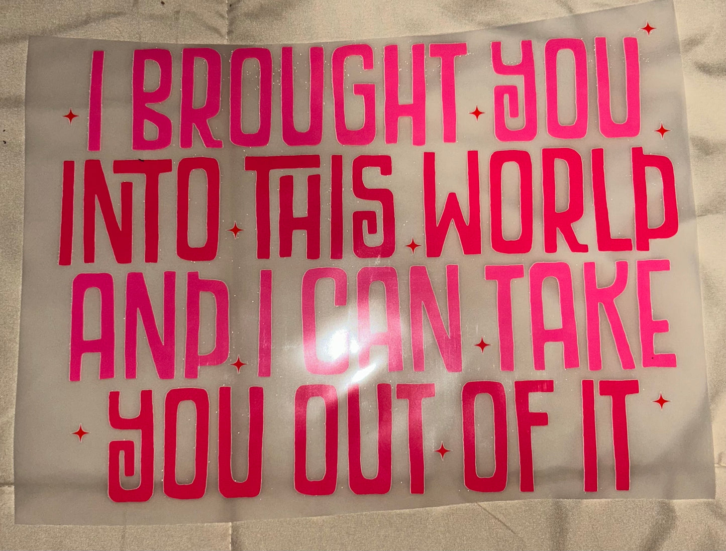 I Brought You Into This World