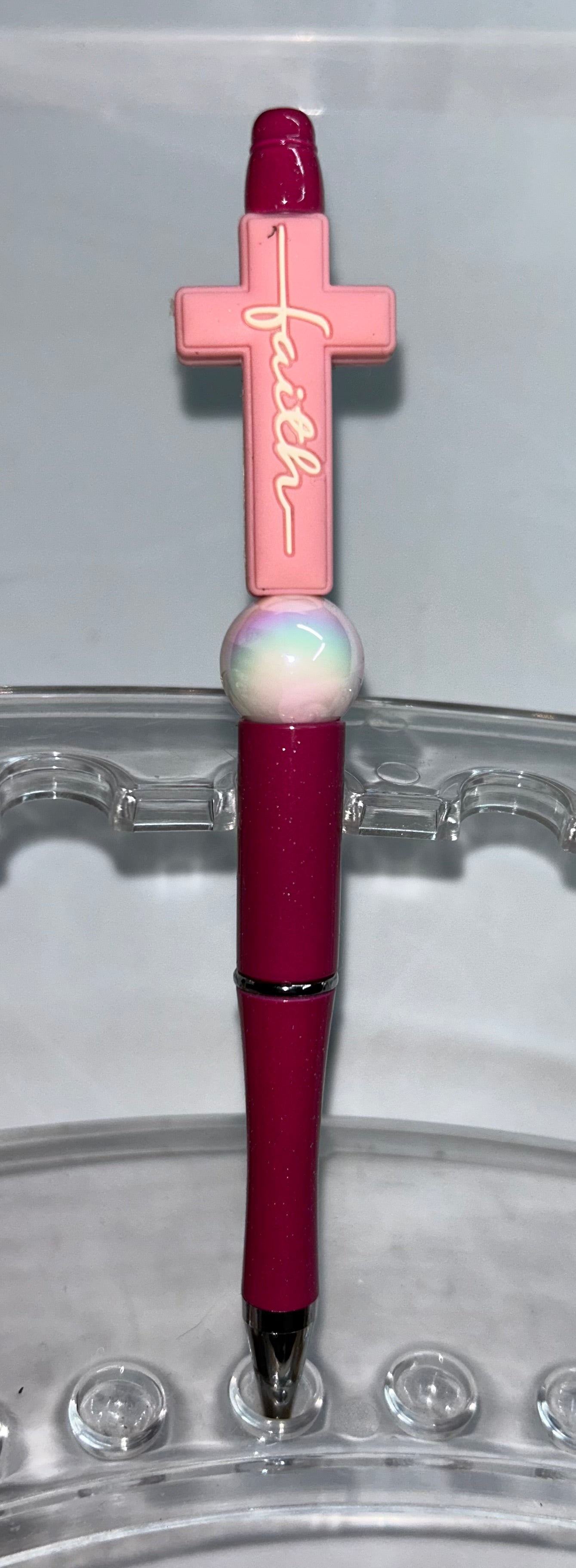 Pink Faith Cross Pink Pen