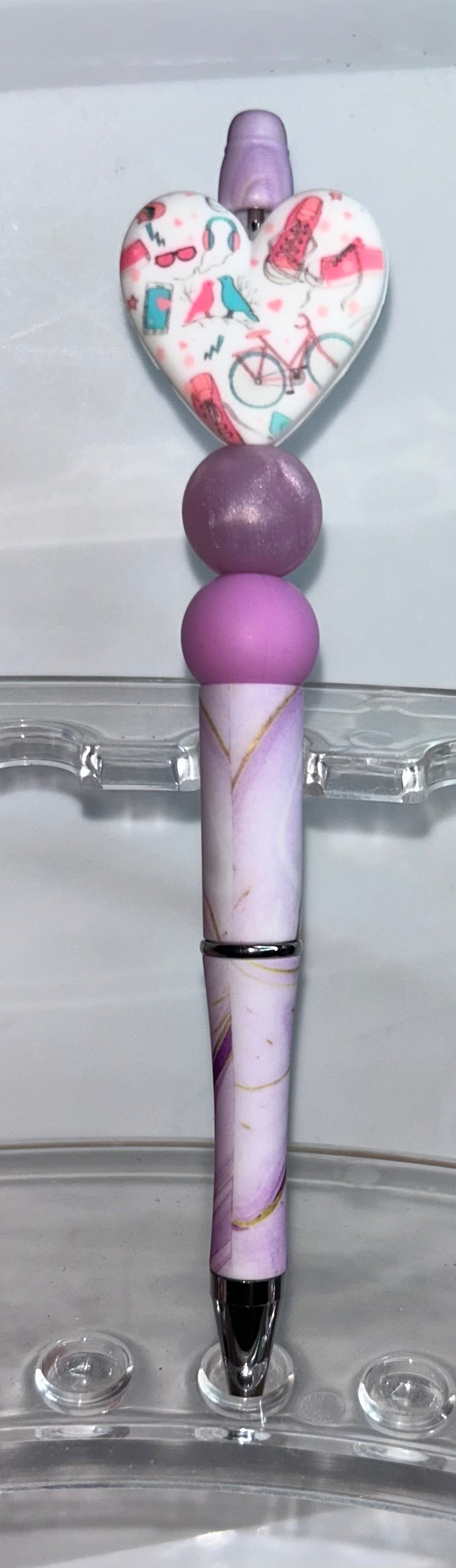 Heart Summer Purple Swirl Pen