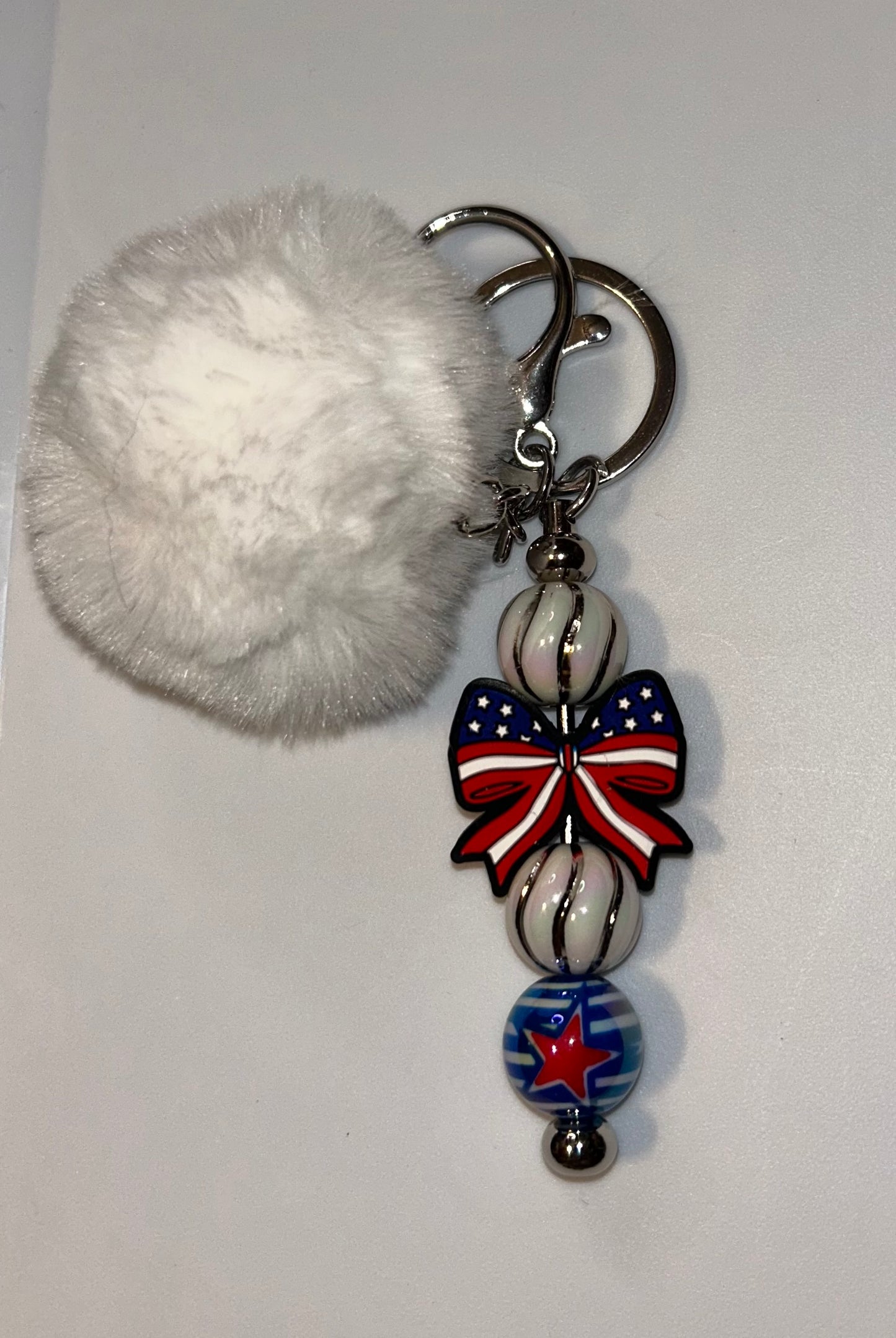 Patriotic Bow Keychain