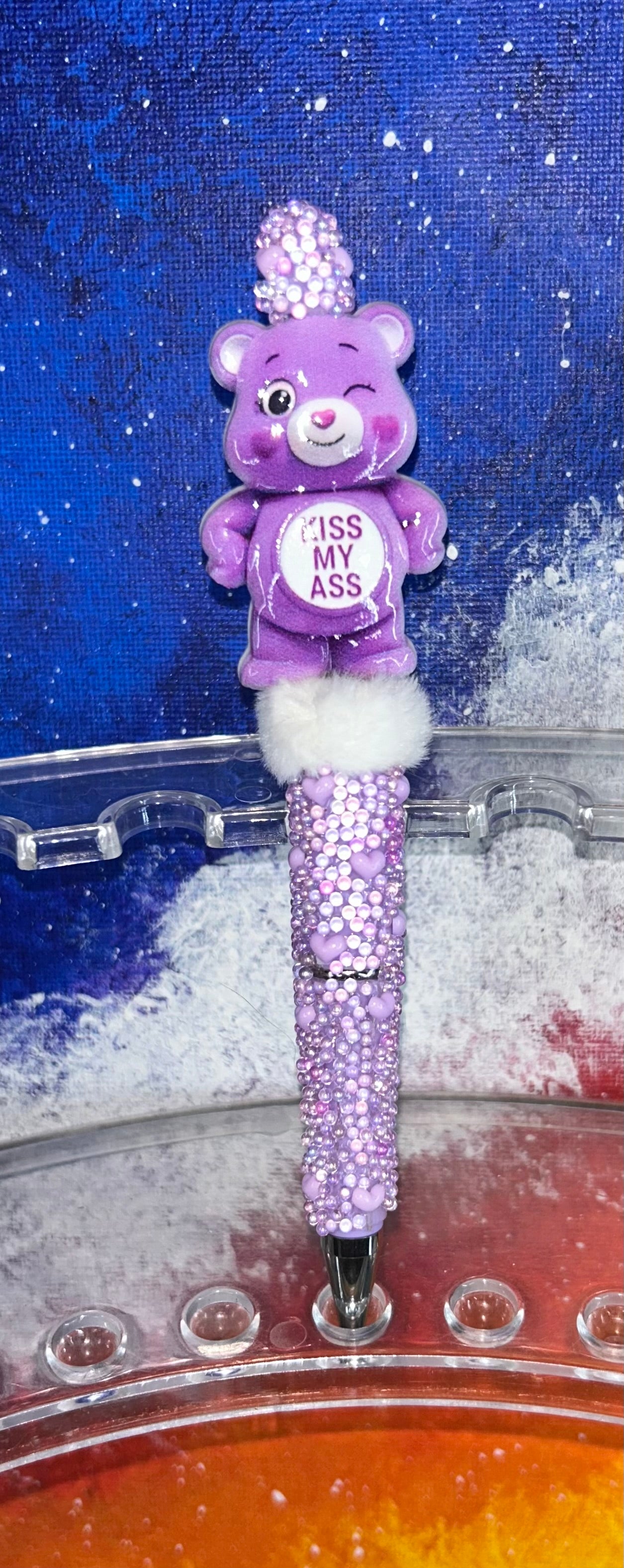 Kiss My A$$ Purple Swear Bear Purple Specialty Pen