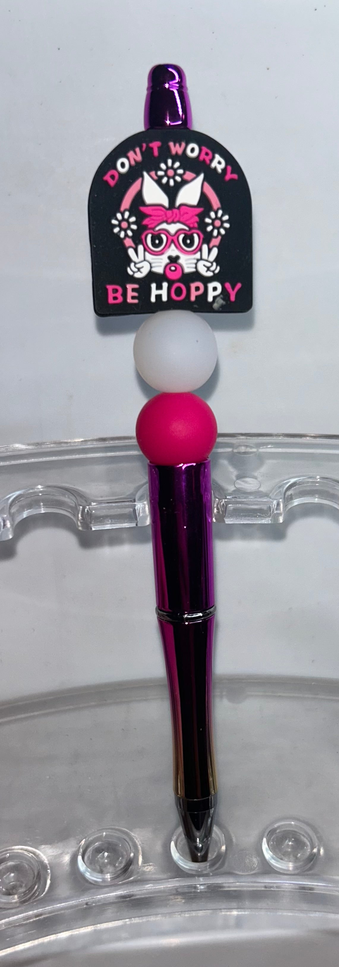 Don't Worry Be Hobby Shiny Pink Pen