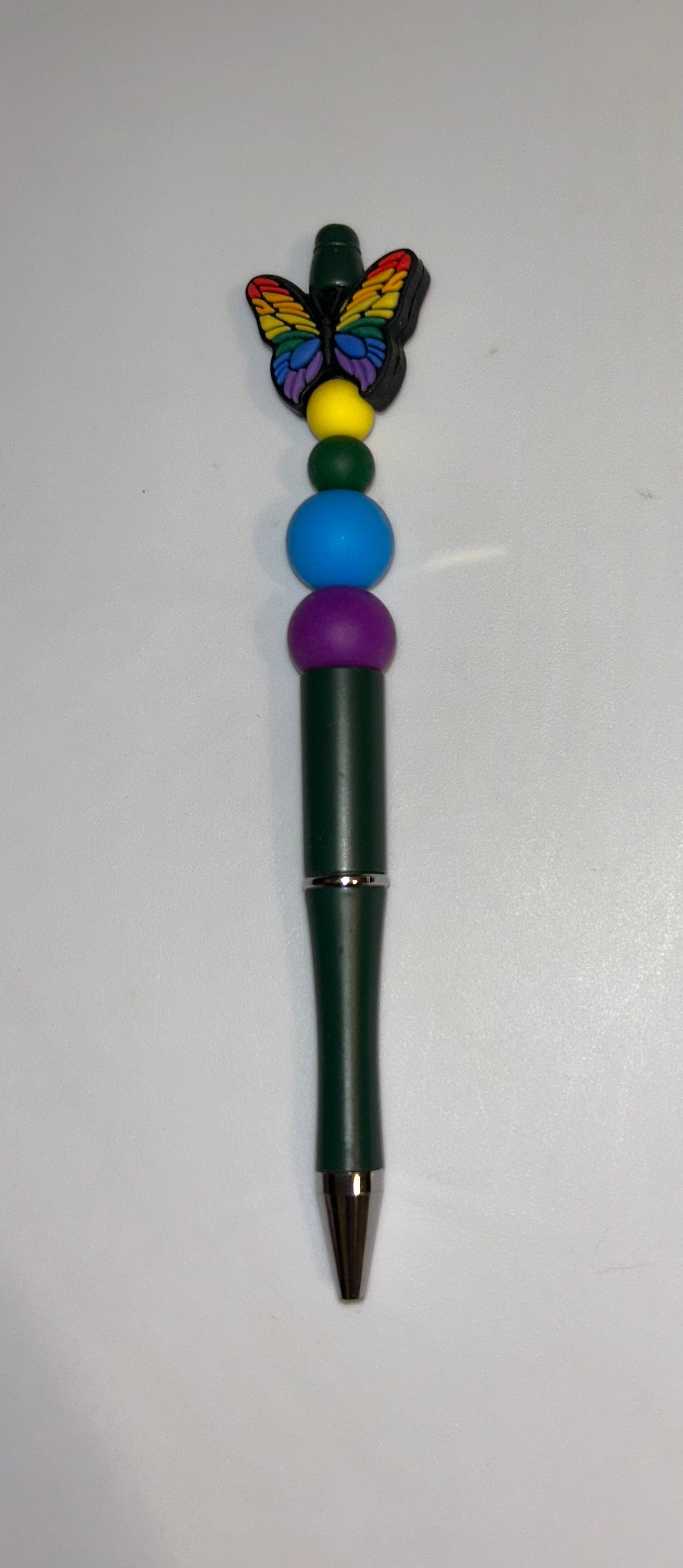 Rainbow Butterfly Dark Green Pen