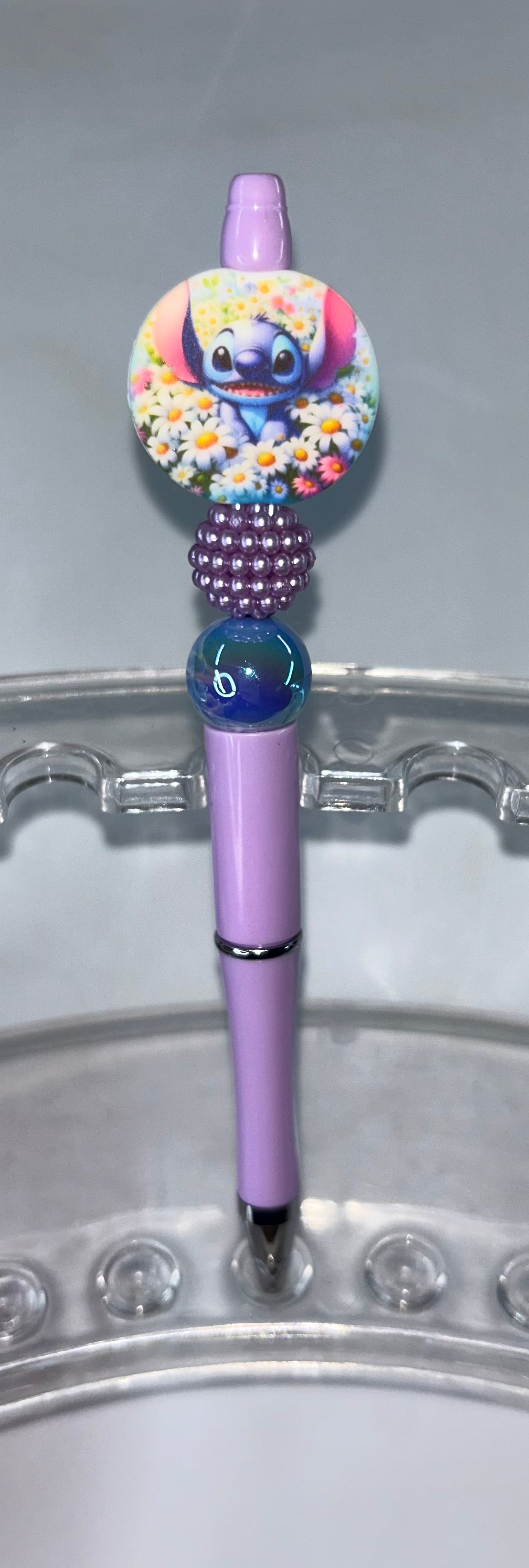 Stitch Flowers Purple Pen