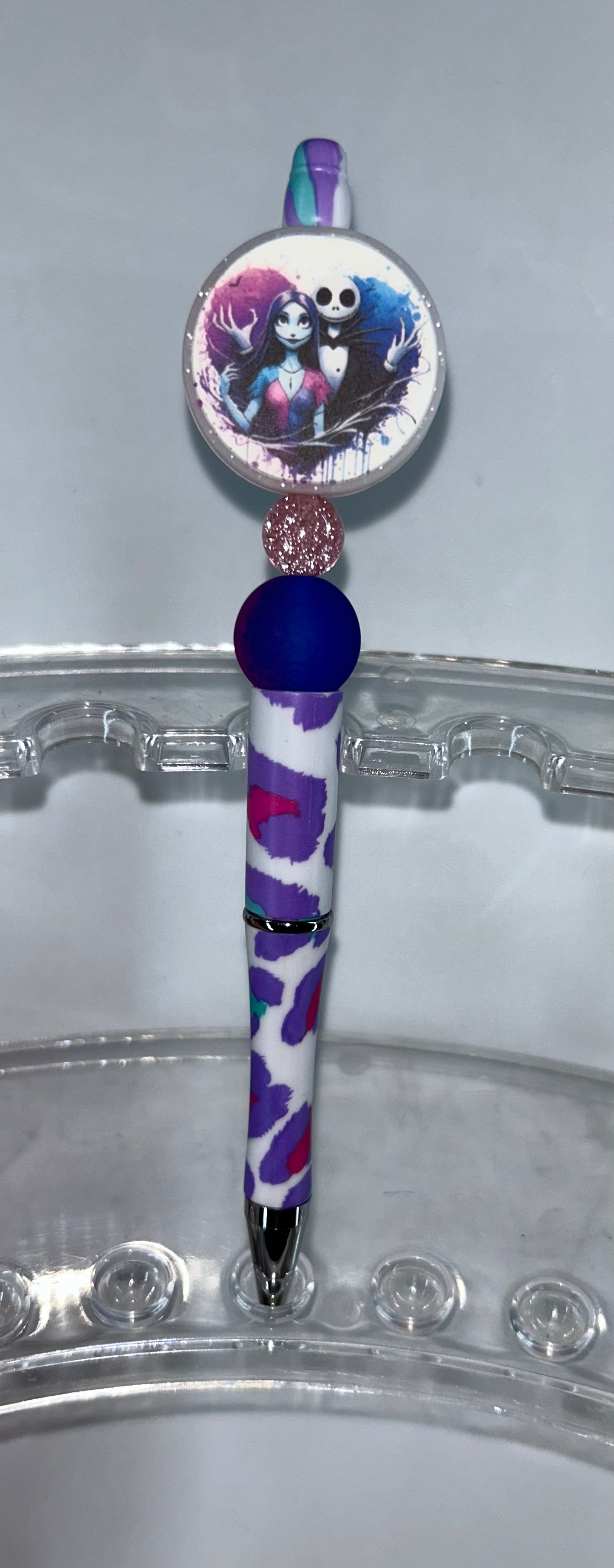 Sally And Jack Purple Cow Print Pen