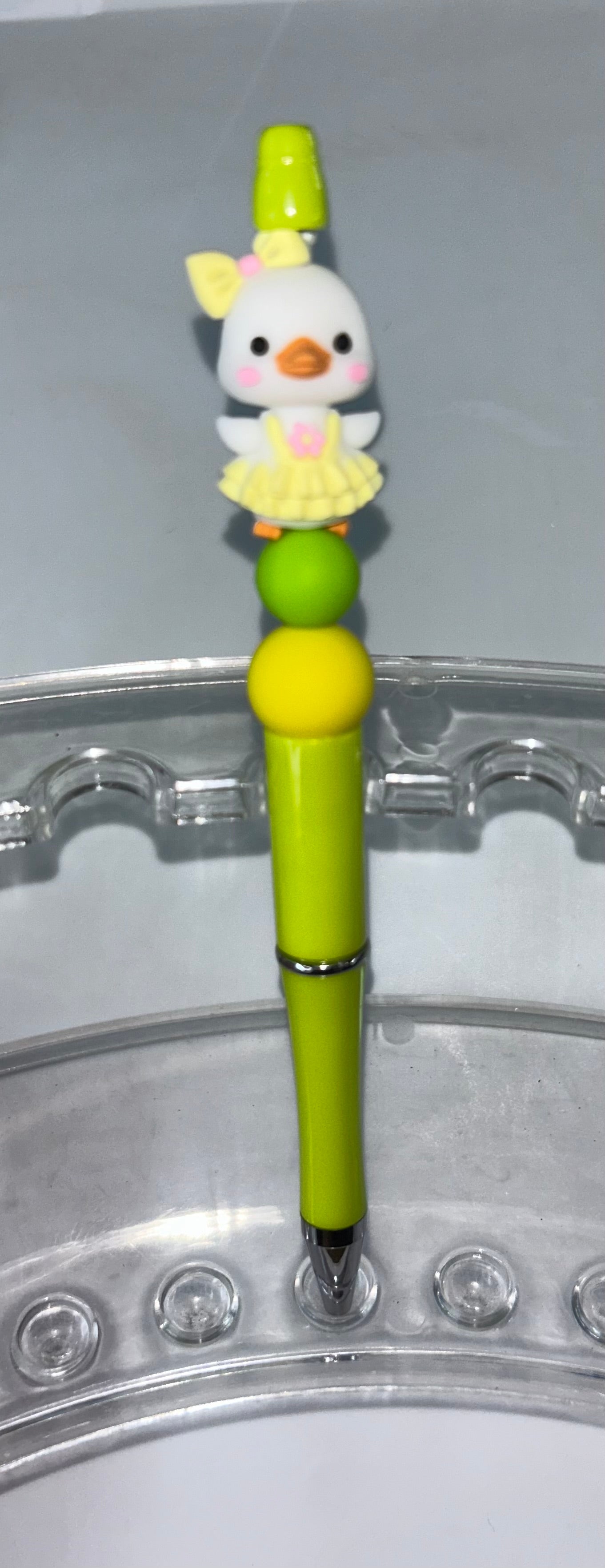 Cute Duck Lime Green Pen