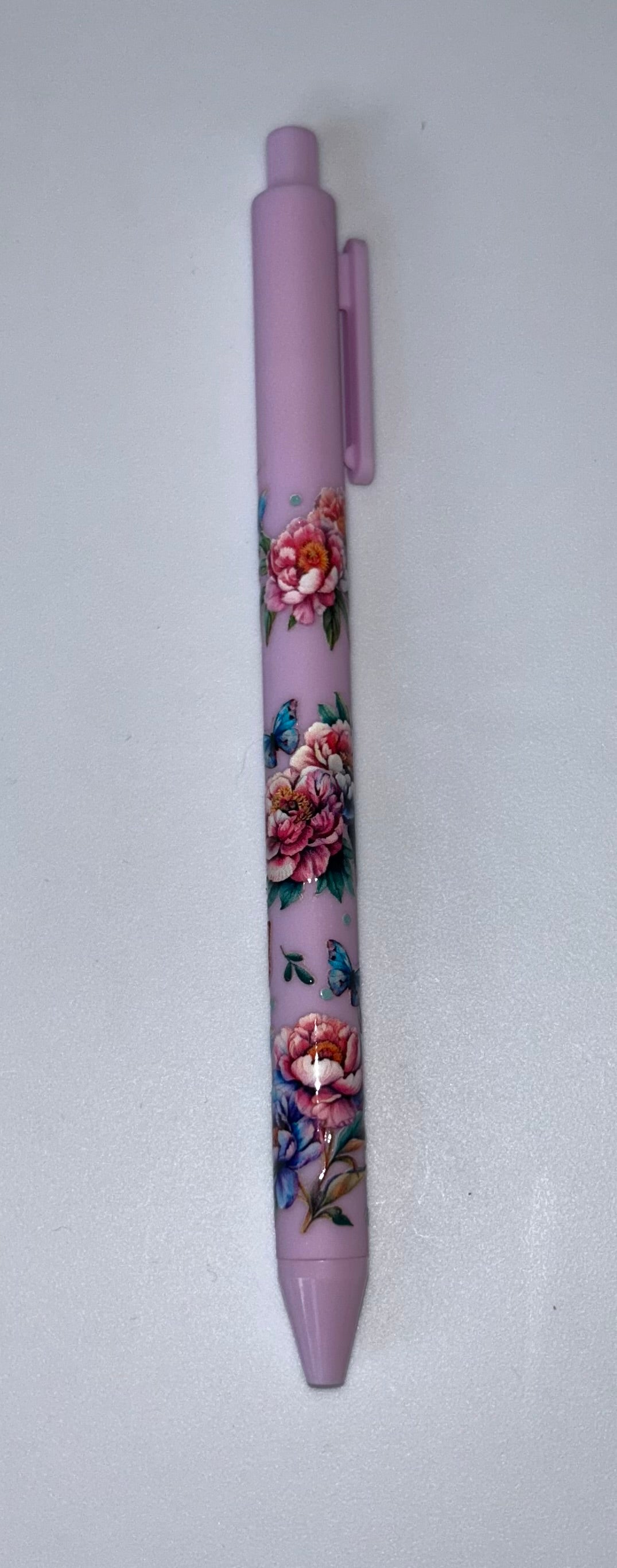 Flowers And Sunflowers Wrapped Purple Pen
