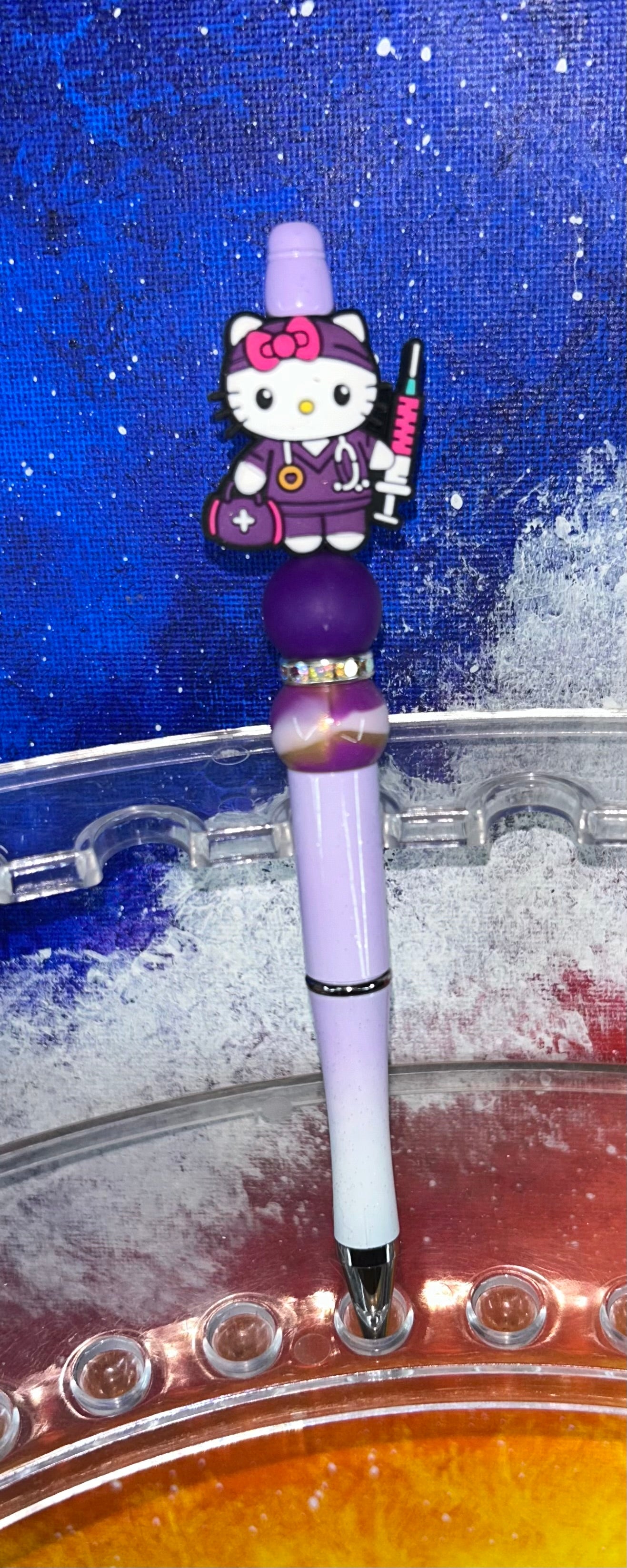 Nurse Hello Kitty Purple Ombre' Pen