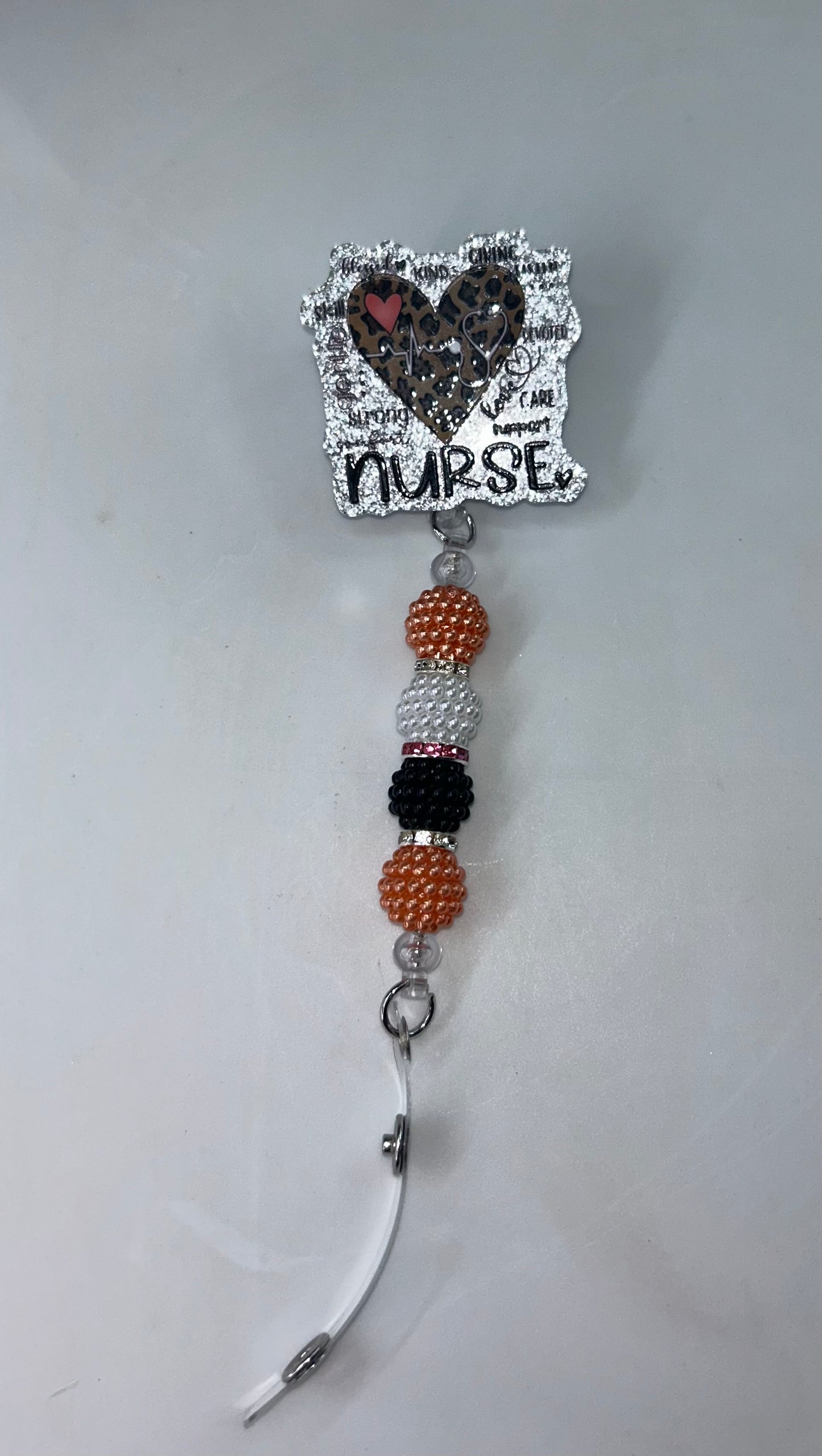 Nurse Leopard Heart Badge Reel