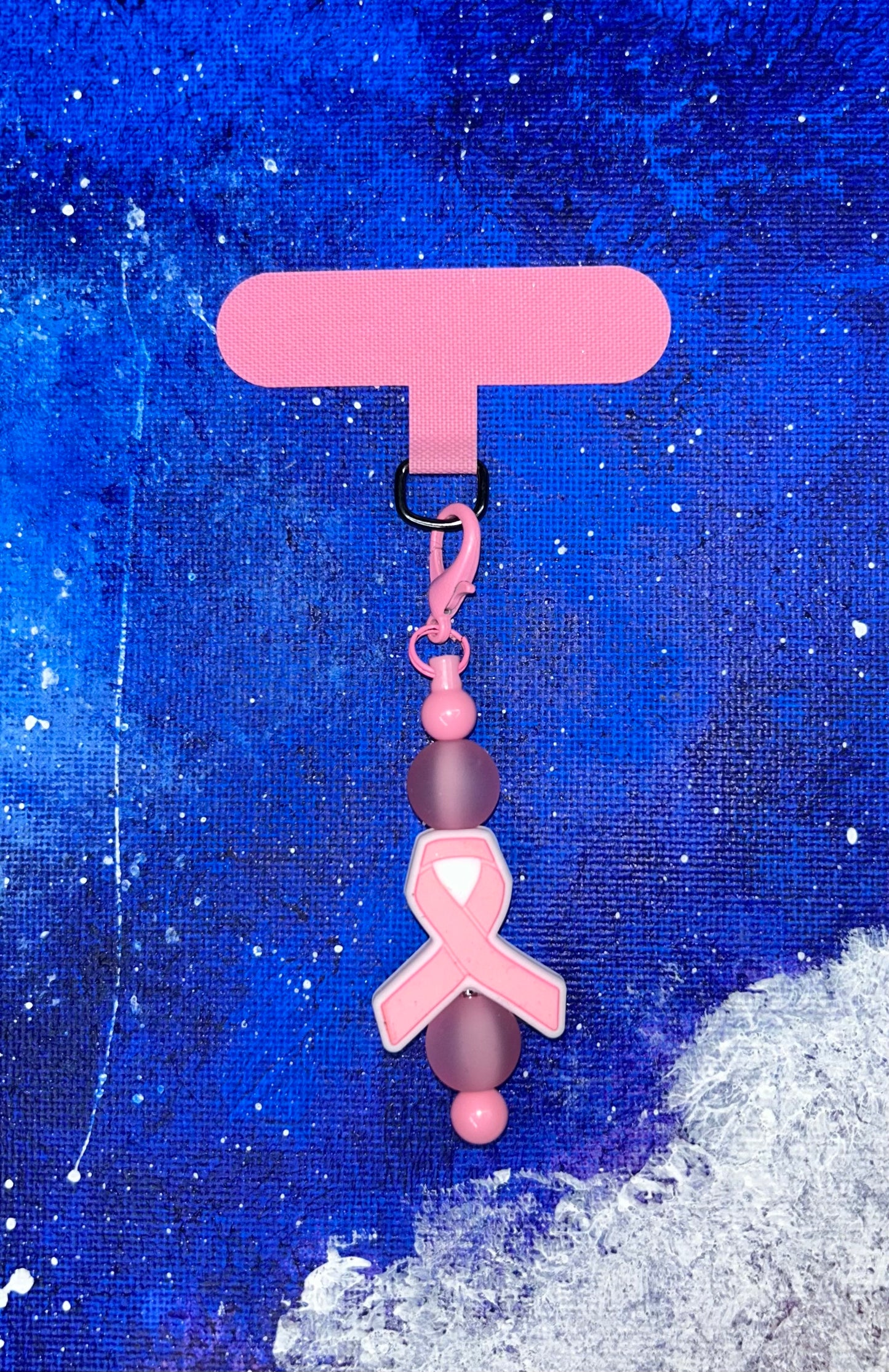 Breast Cancer Ribbon Phone Charm