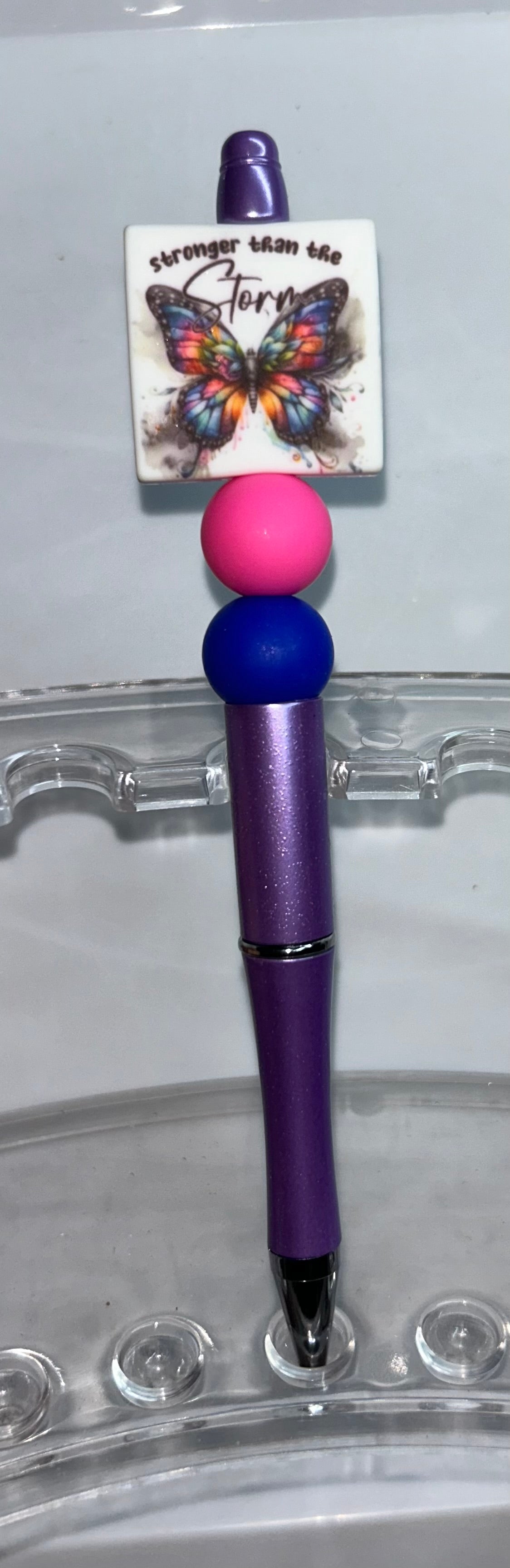 Stronger Than The Storm Butterfly Purple Pen