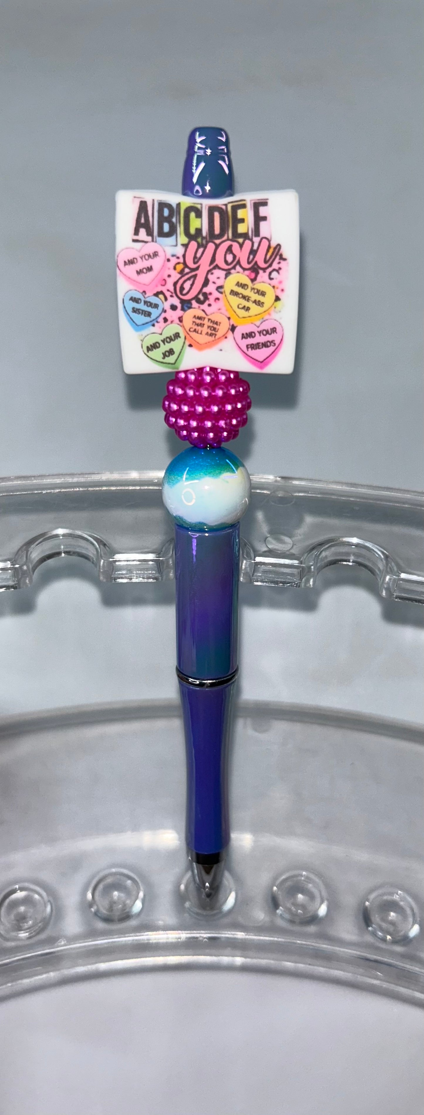 ABCDEF You Pearl Blue Pen