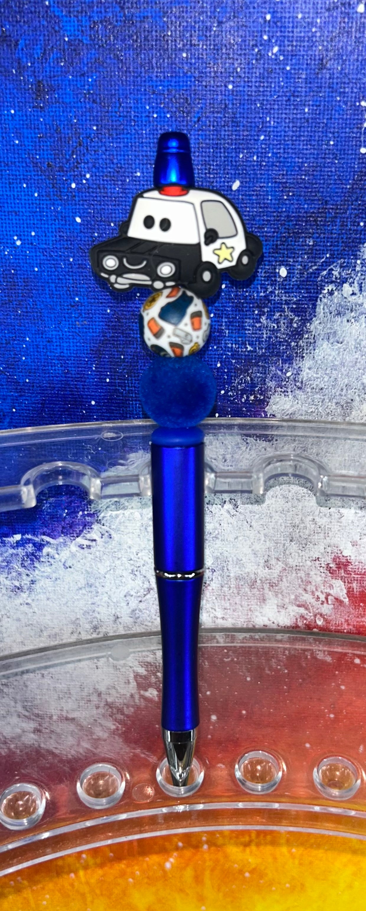 Police Car Royal Blue Pen